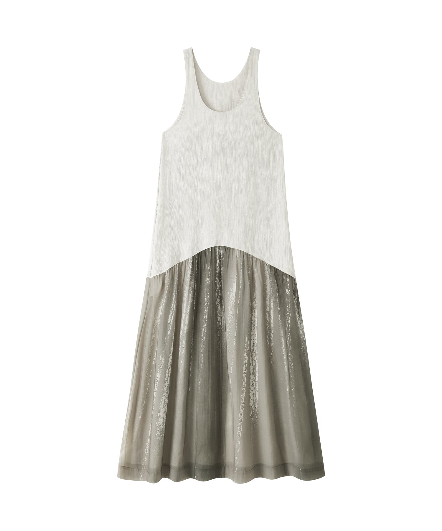 Artistic Light &amp; Shadow Print Sleeveless Dress
