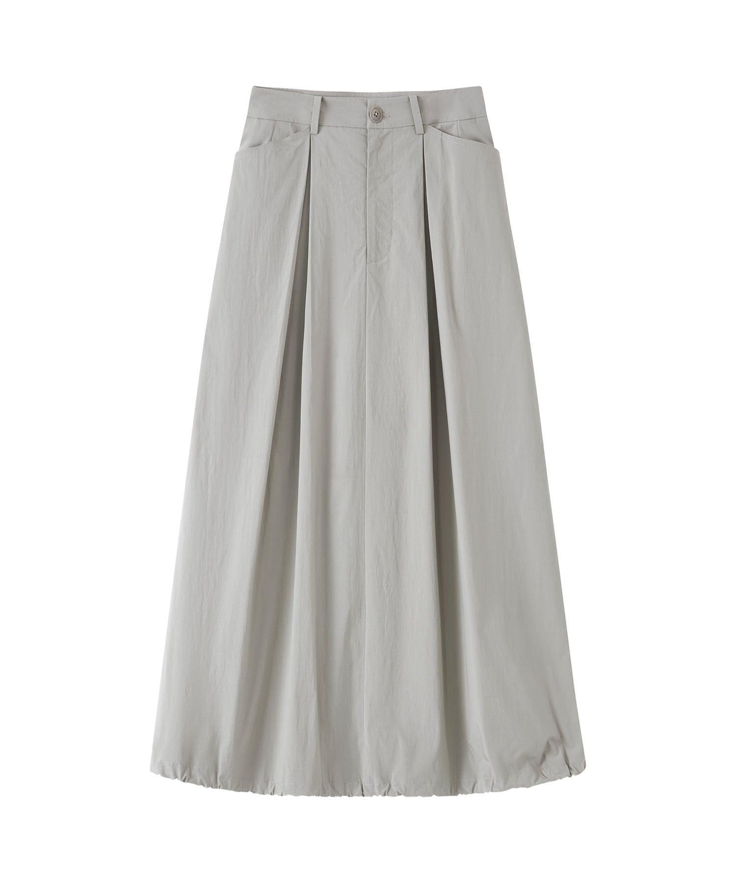 Mid-Rise A-Line Balloon Skirt with Pleated Utility Design