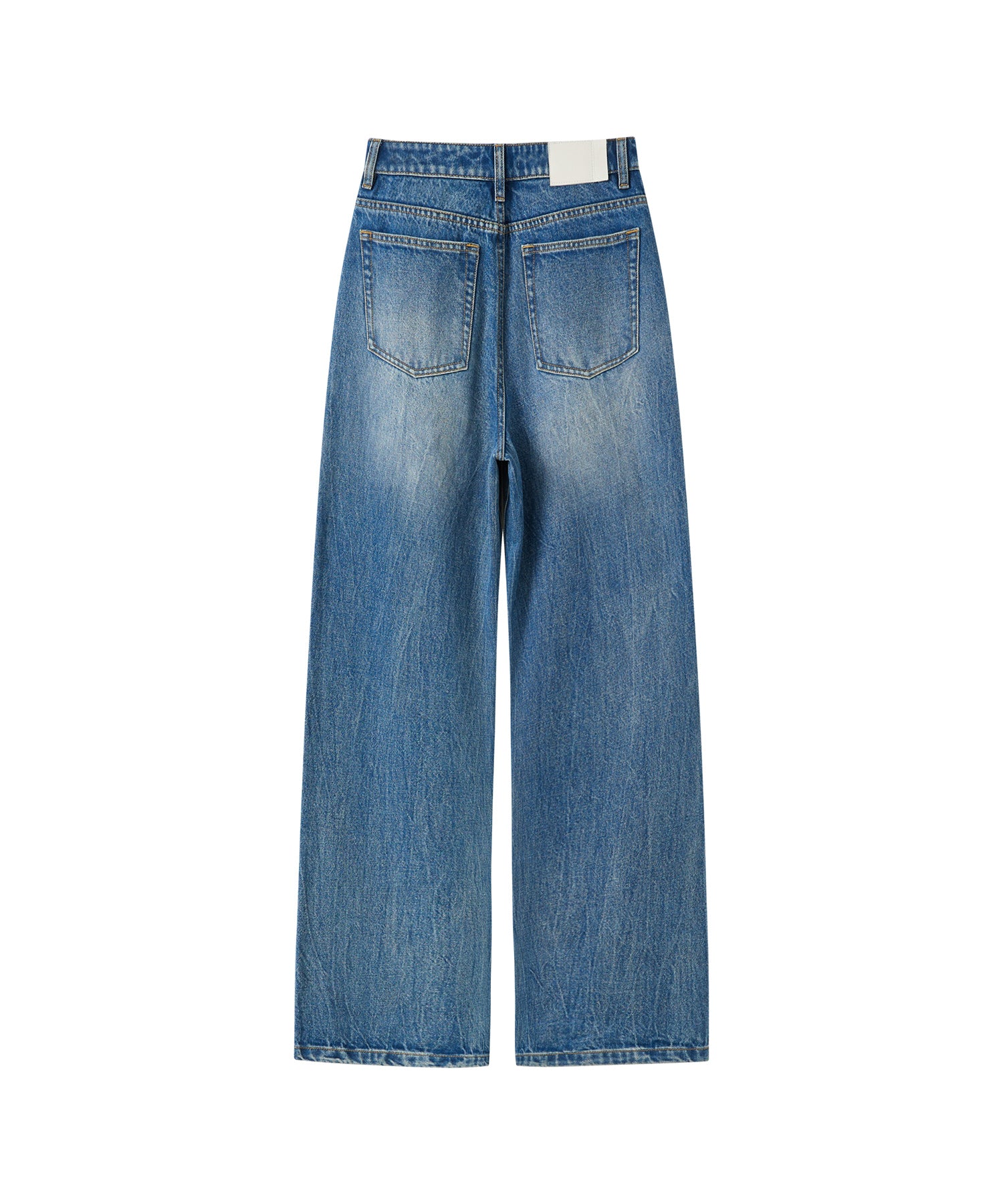 Water Ripple Wash Straight Jeans