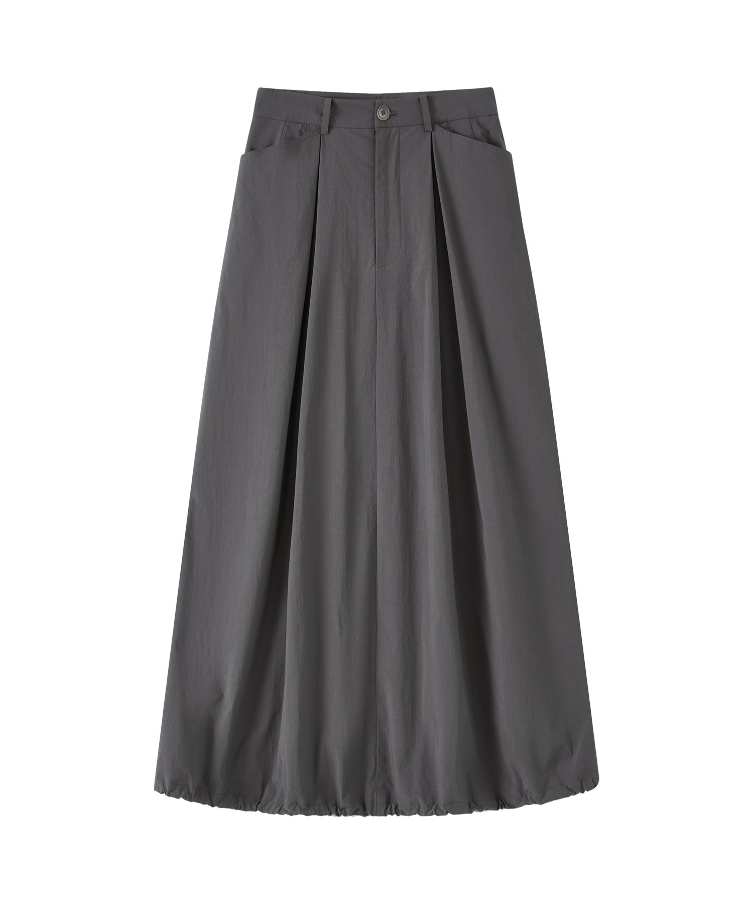 Mid-Rise A-Line Balloon Skirt with Pleated Utility Design