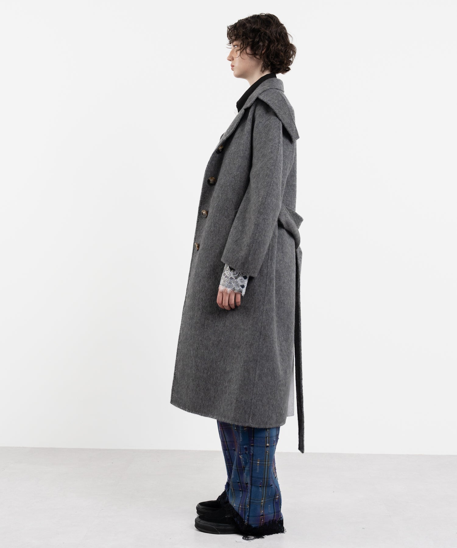 Wool Cocoon Long Coat