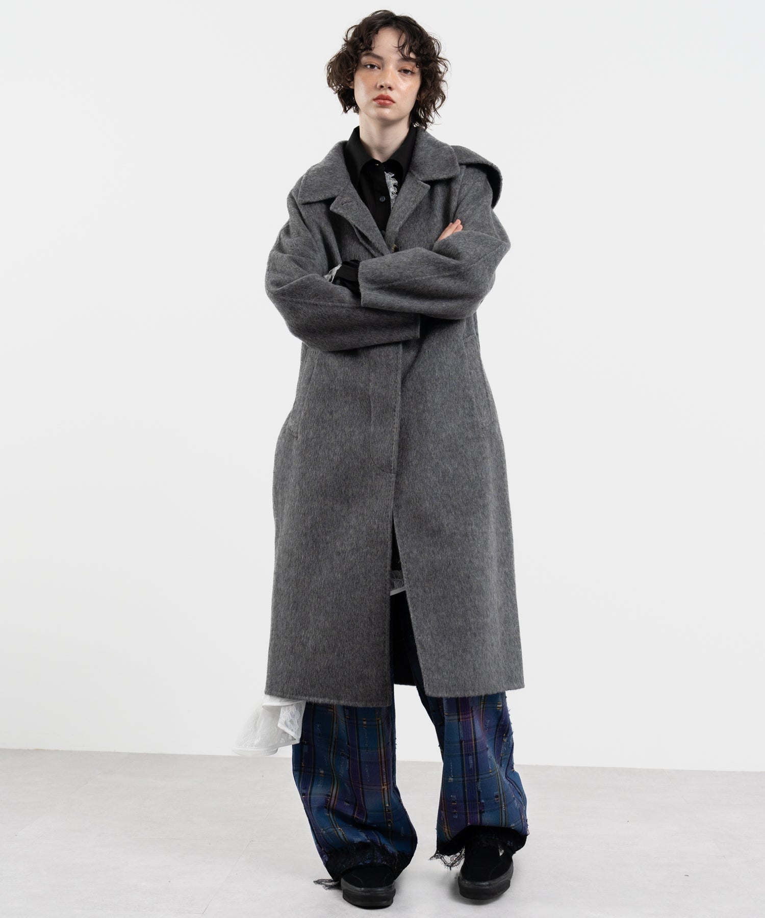 Wool Cocoon Long Coat