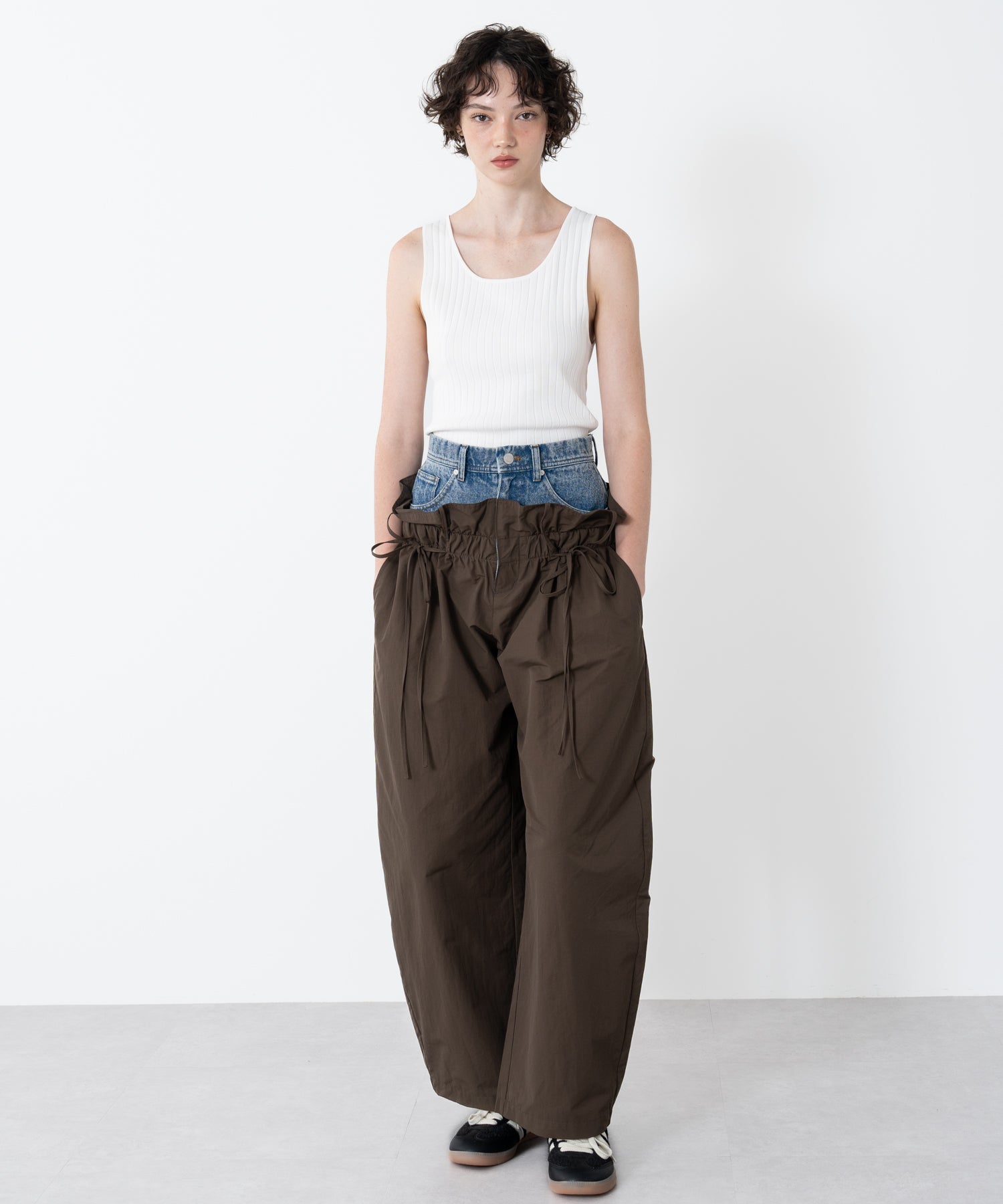 Denim Docking Double Waist Pants