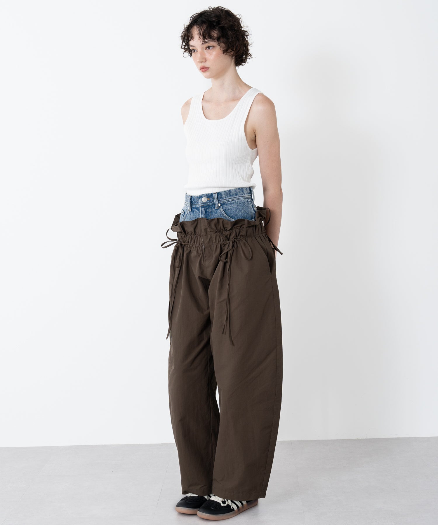 Denim Docking Double Waist Pants