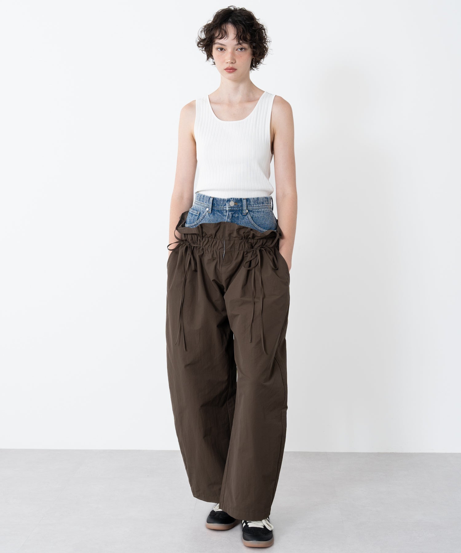 Denim Docking Double Waist Pants