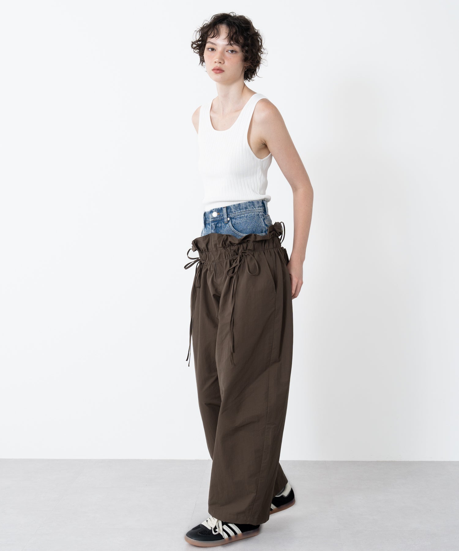 Denim Docking Double Waist Pants