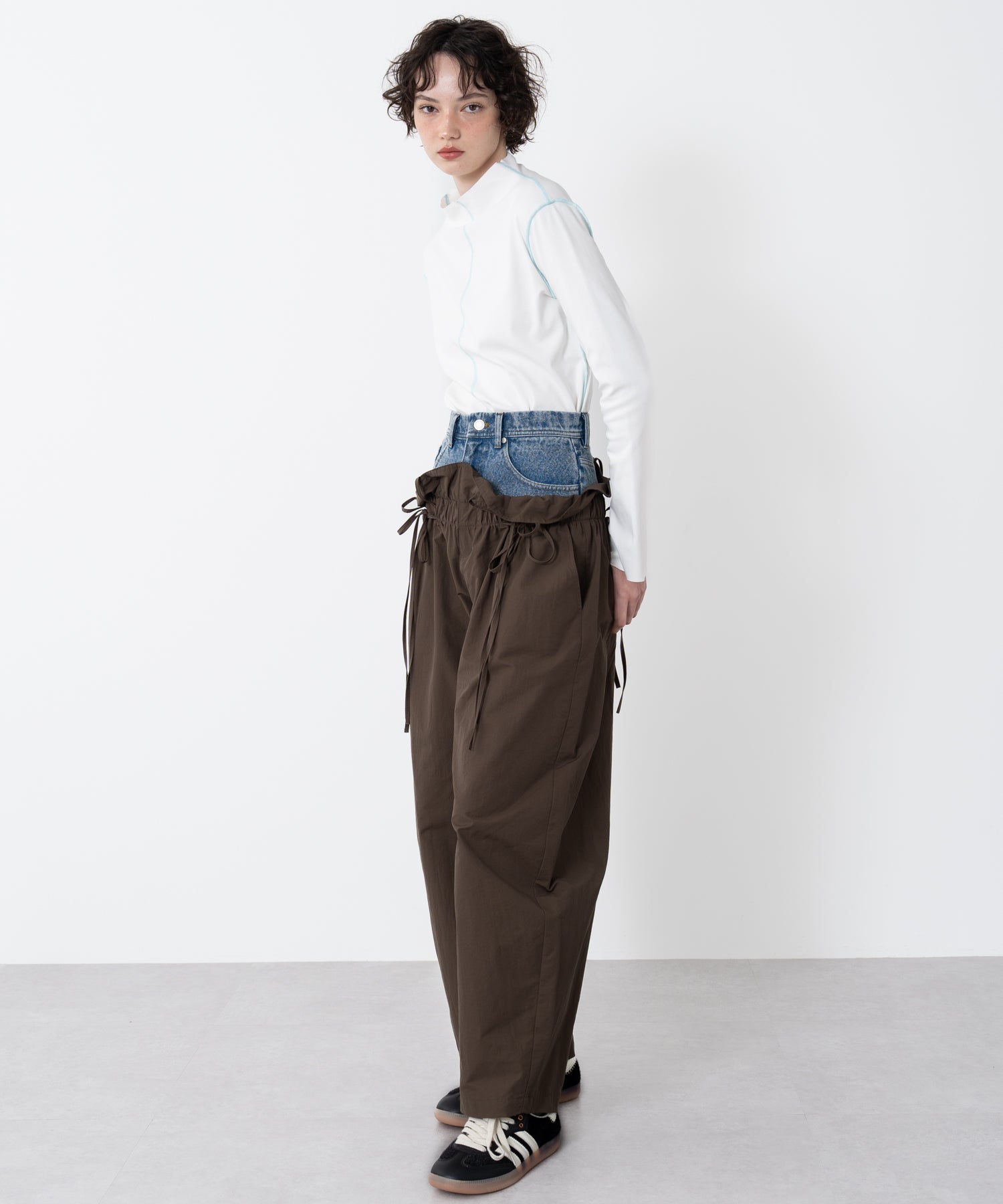 Denim Docking Double Waist Pants