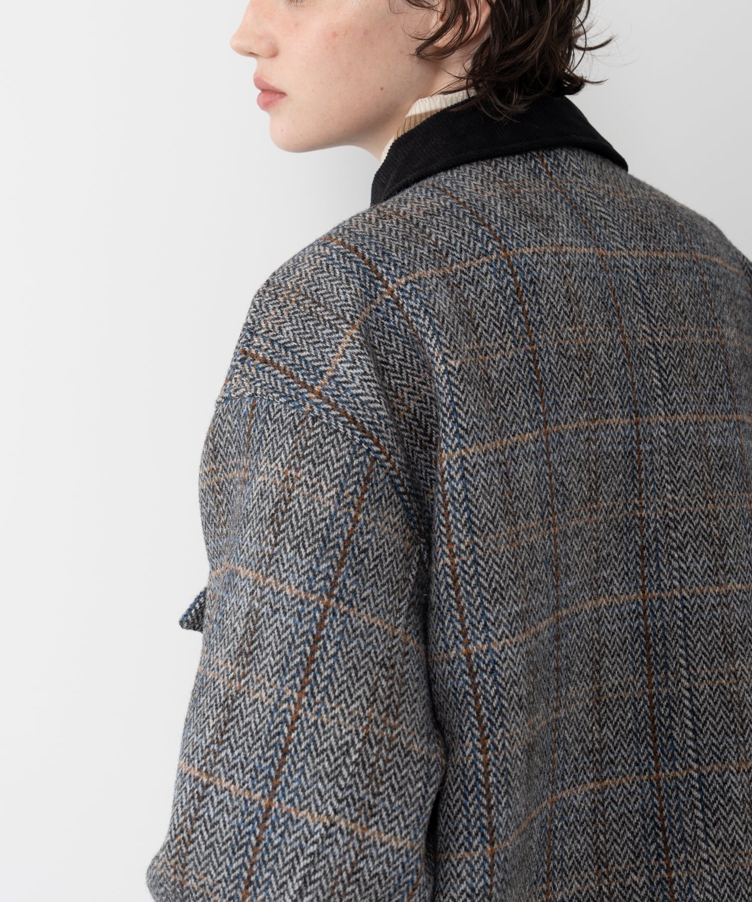 wool-blend tweed jacket