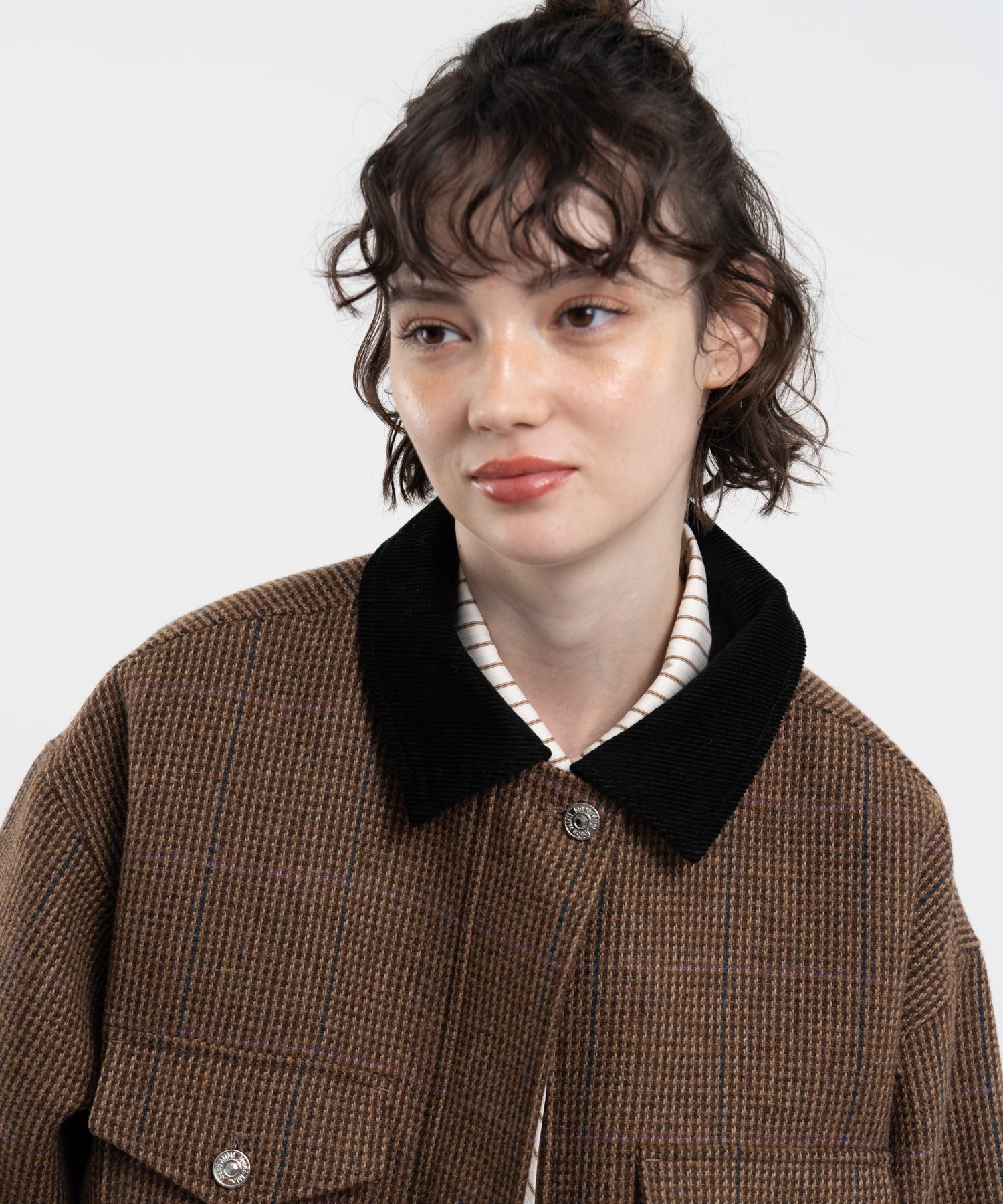 wool-blend tweed jacket