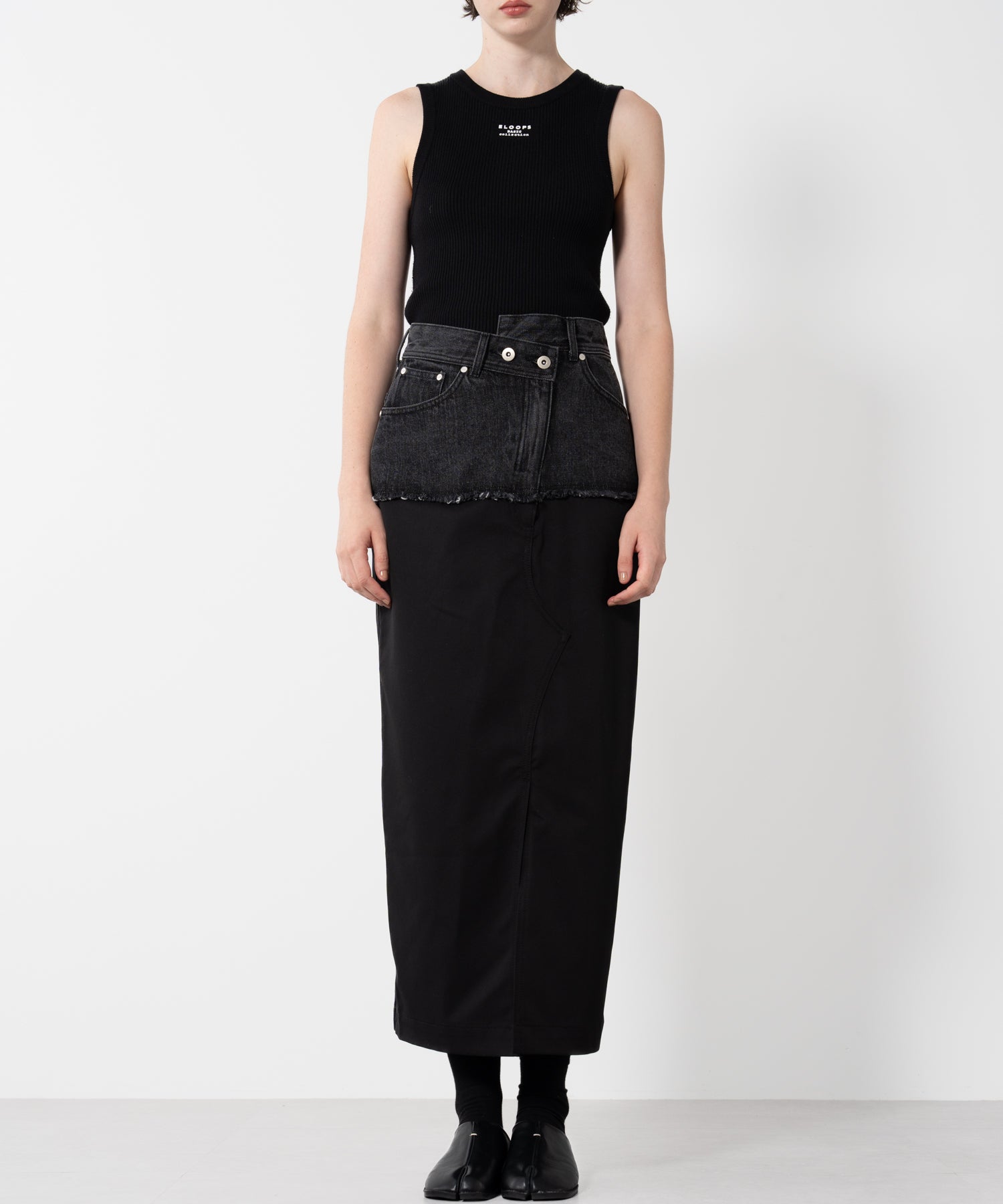 Denim Docking Fitted Skirt