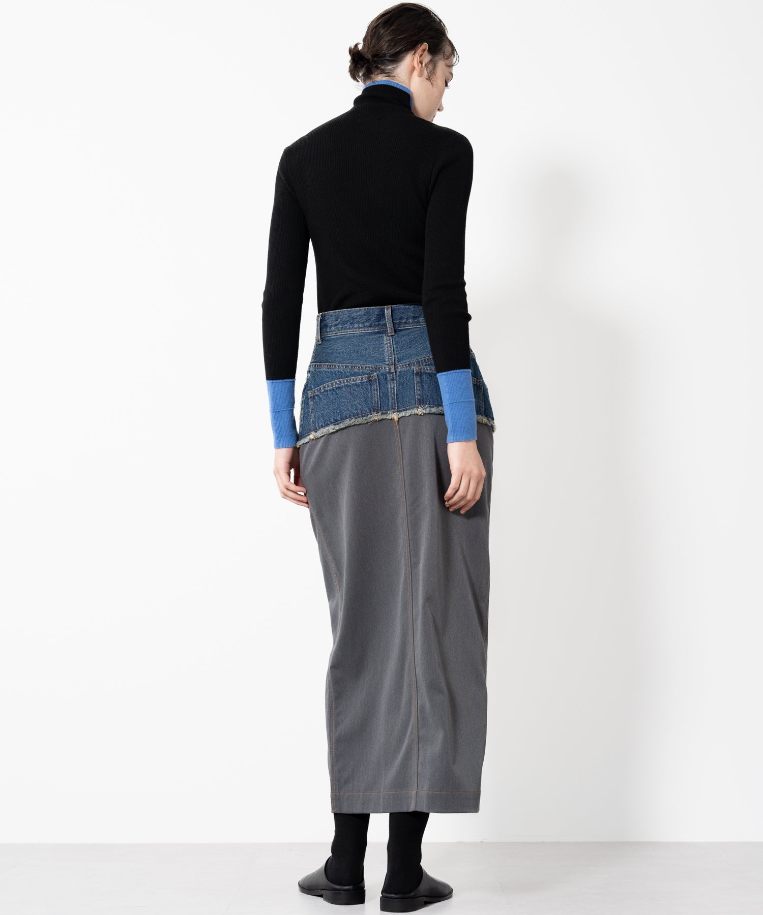 Denim Docking Fitted Skirt