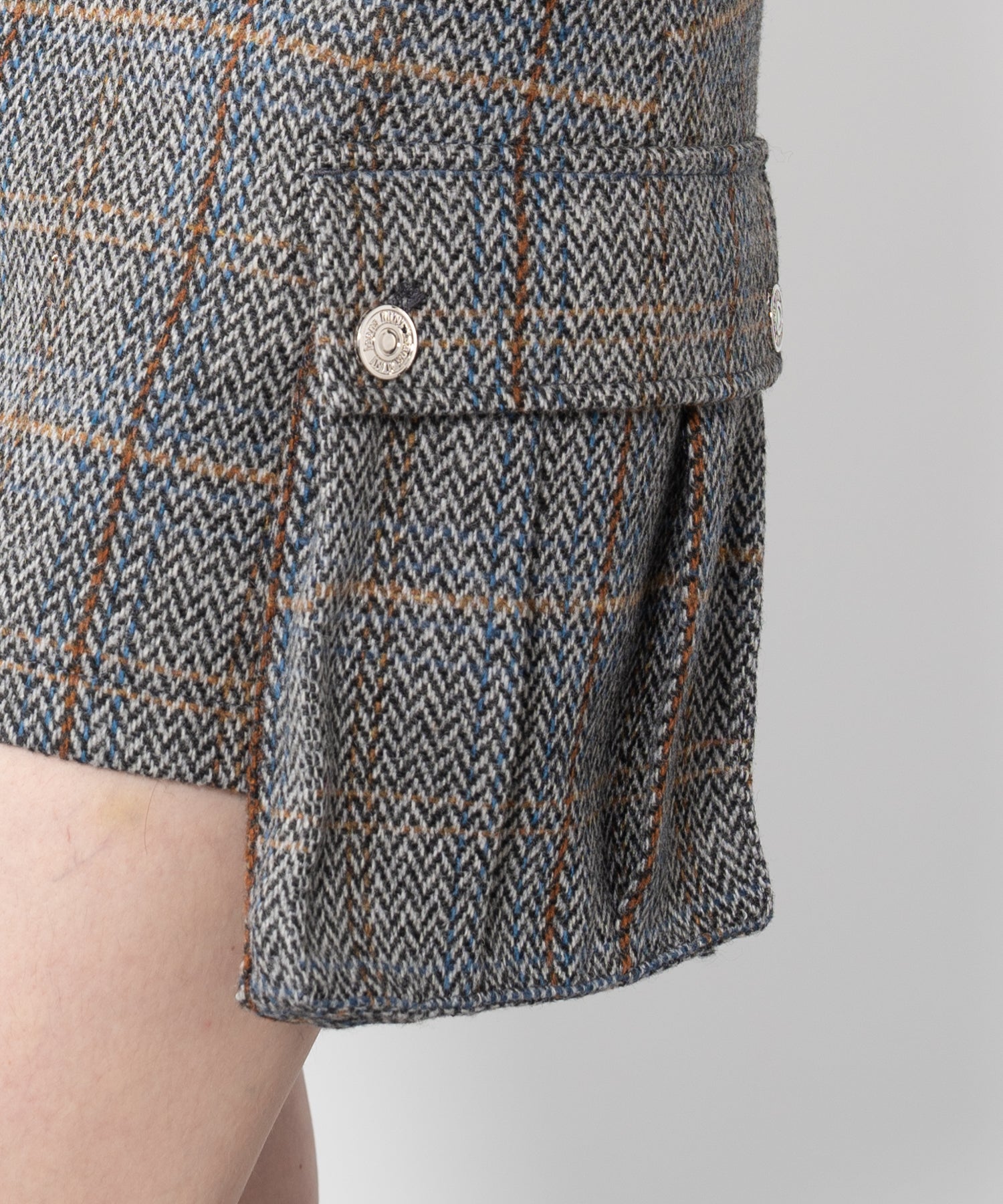 Herringbone Tweed Wool-Blend Mini Skirt