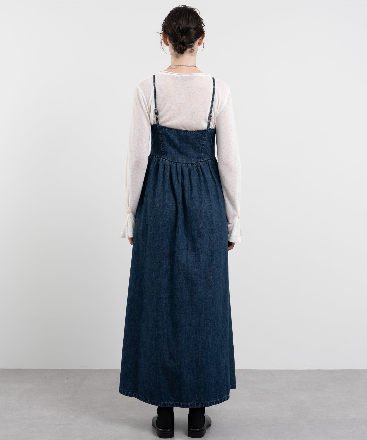 Denim Maxi-Length Cami Dress