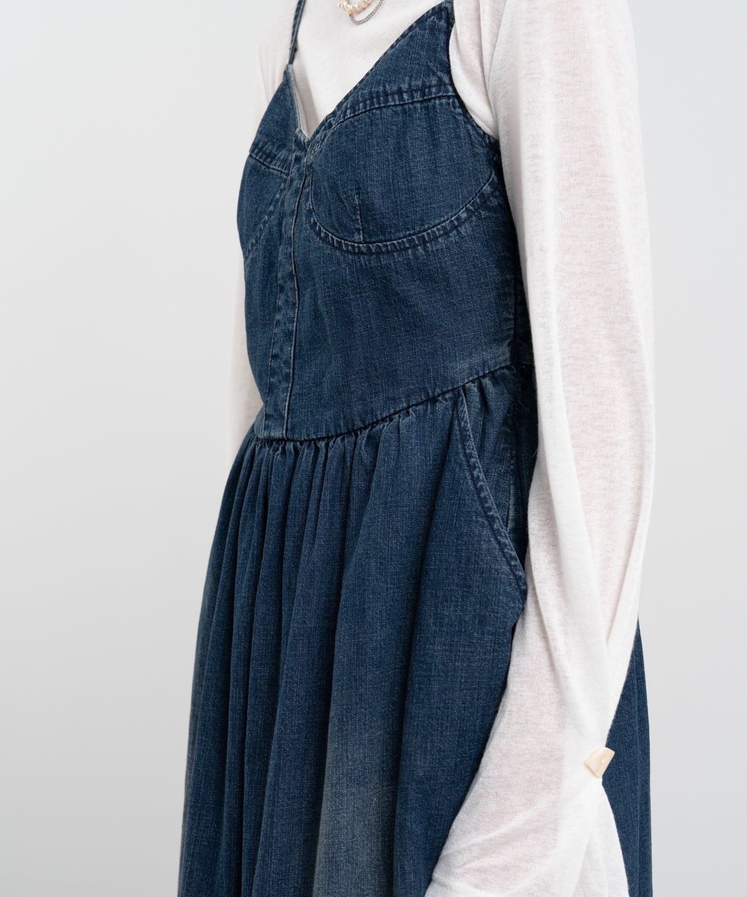 Denim Maxi-Length Cami Dress