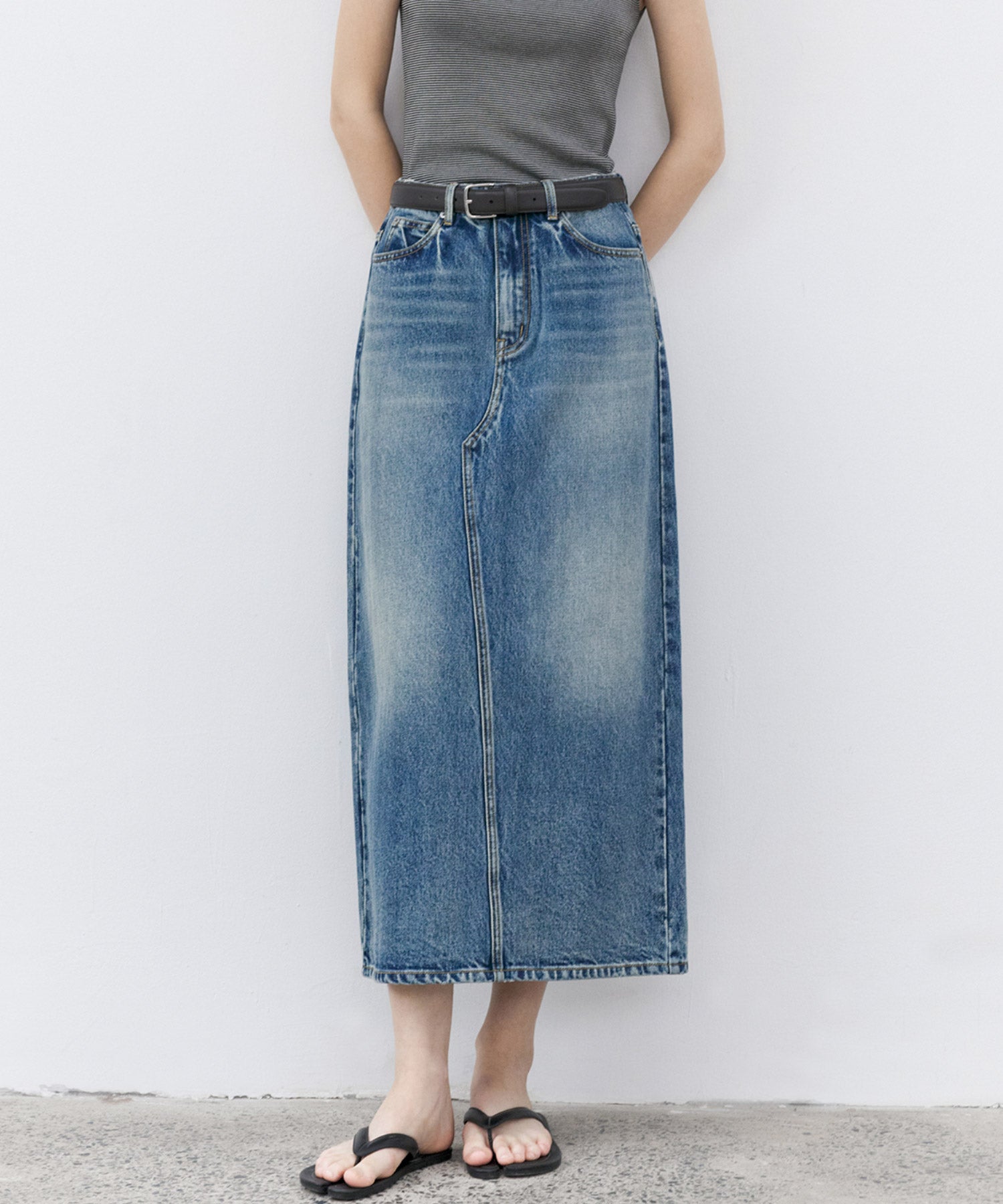 Classic Straight Denim Skirt