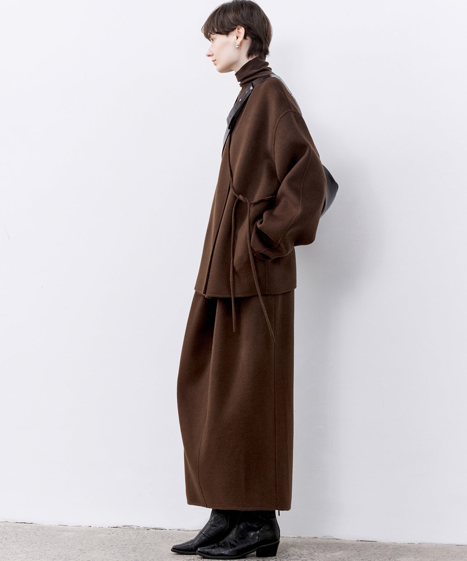 Wool Kimono-Style Short Coat