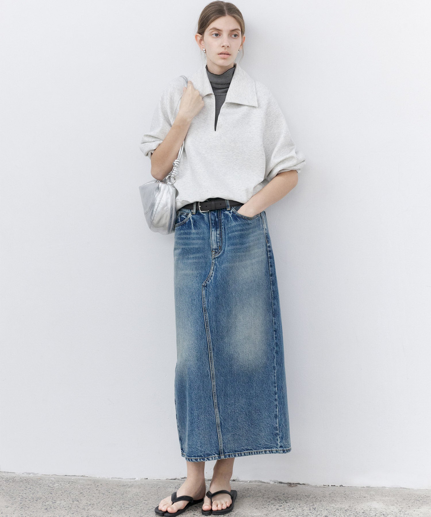 Classic Straight Denim Skirt