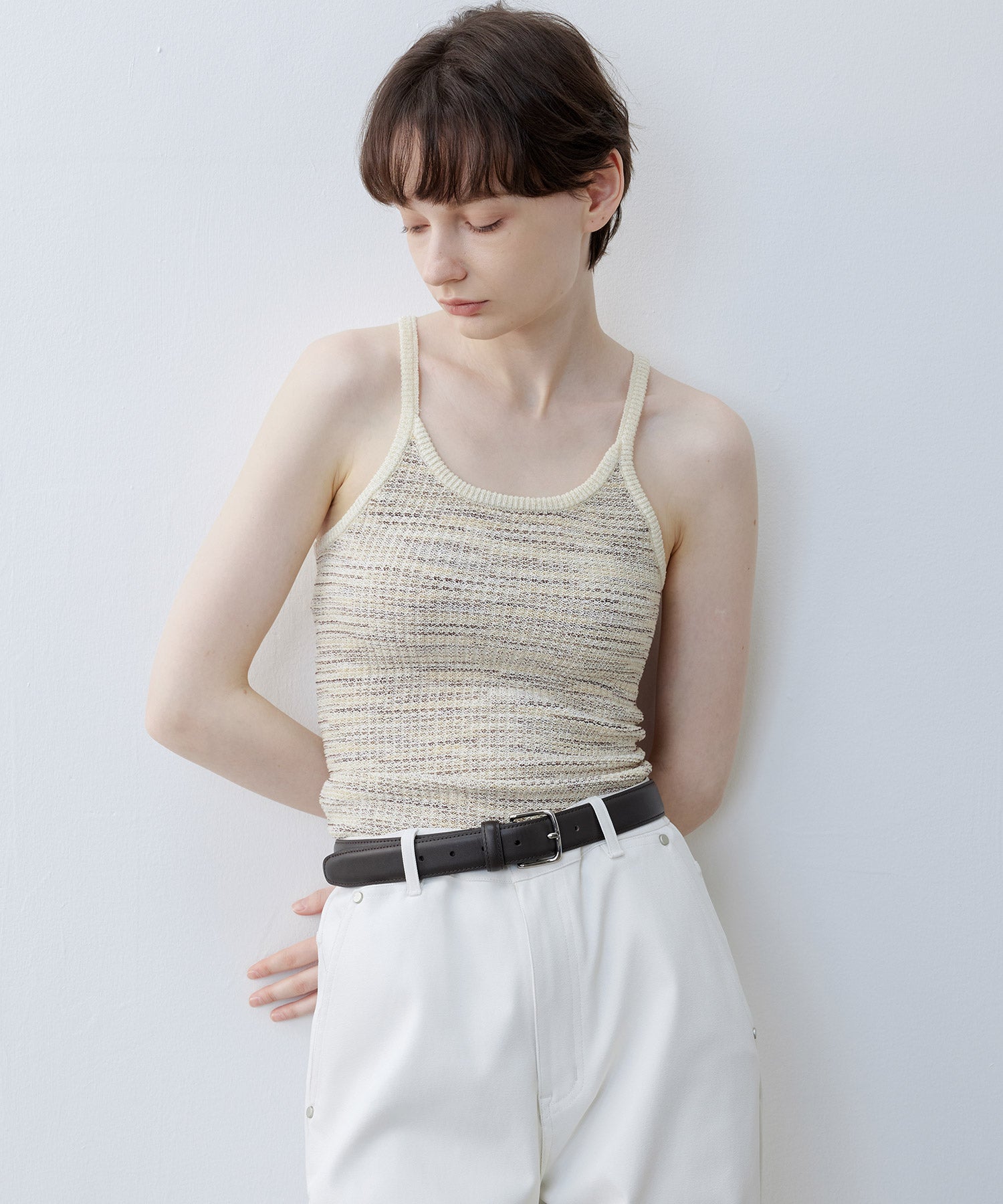 Mixed Color Textured Knit Camisole