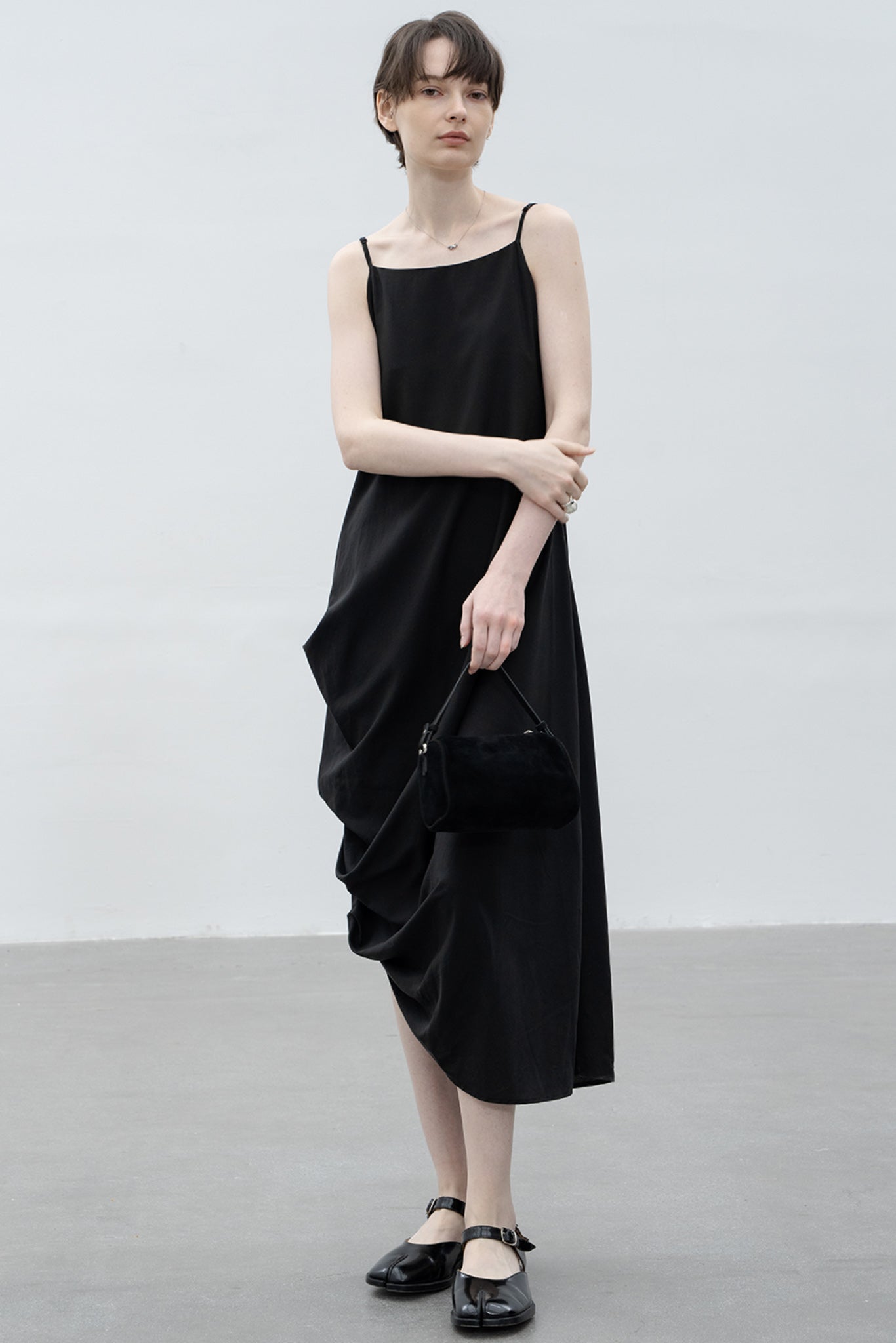 side gathered cami dress 