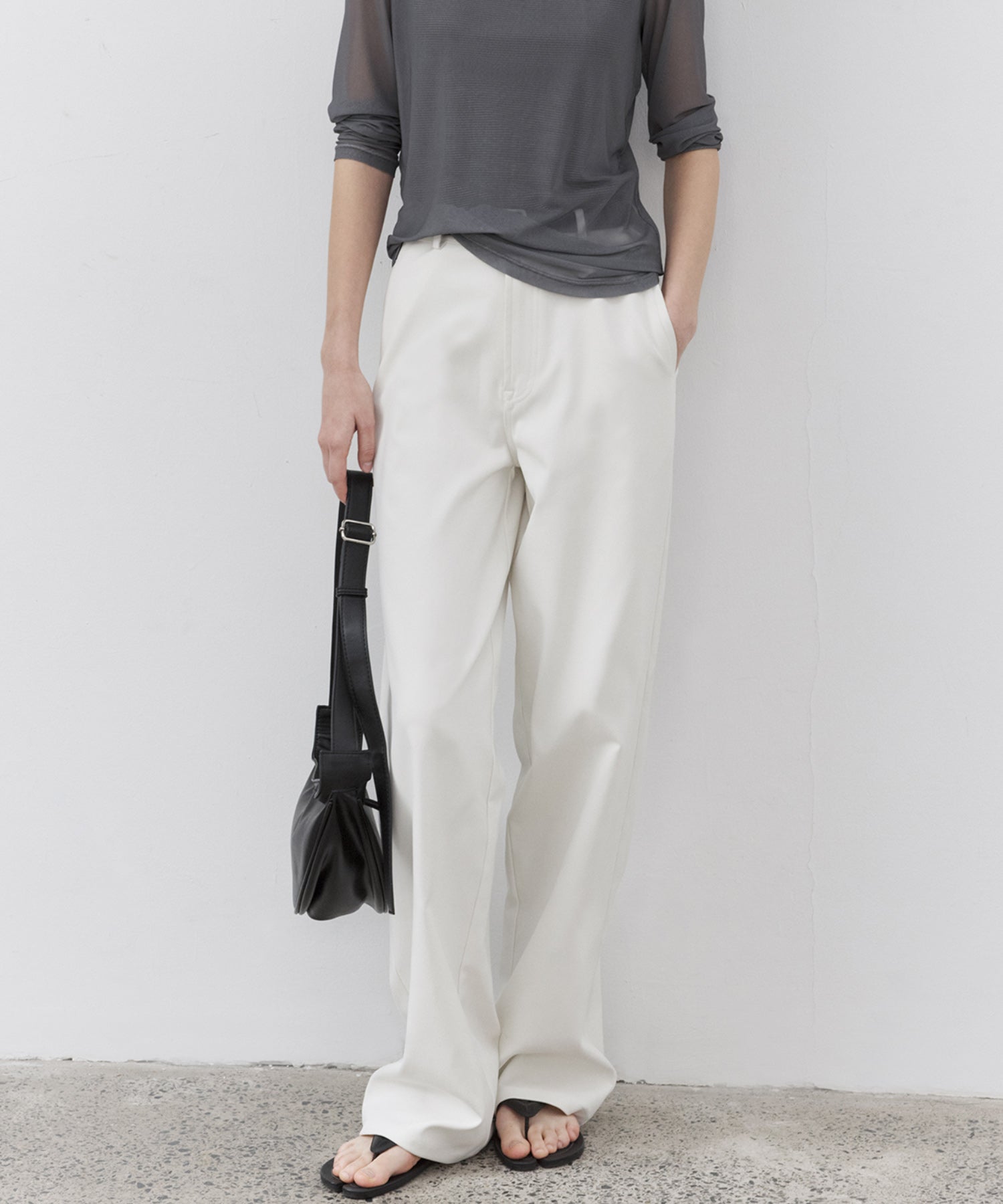 Classic White Straight-Leg Pants