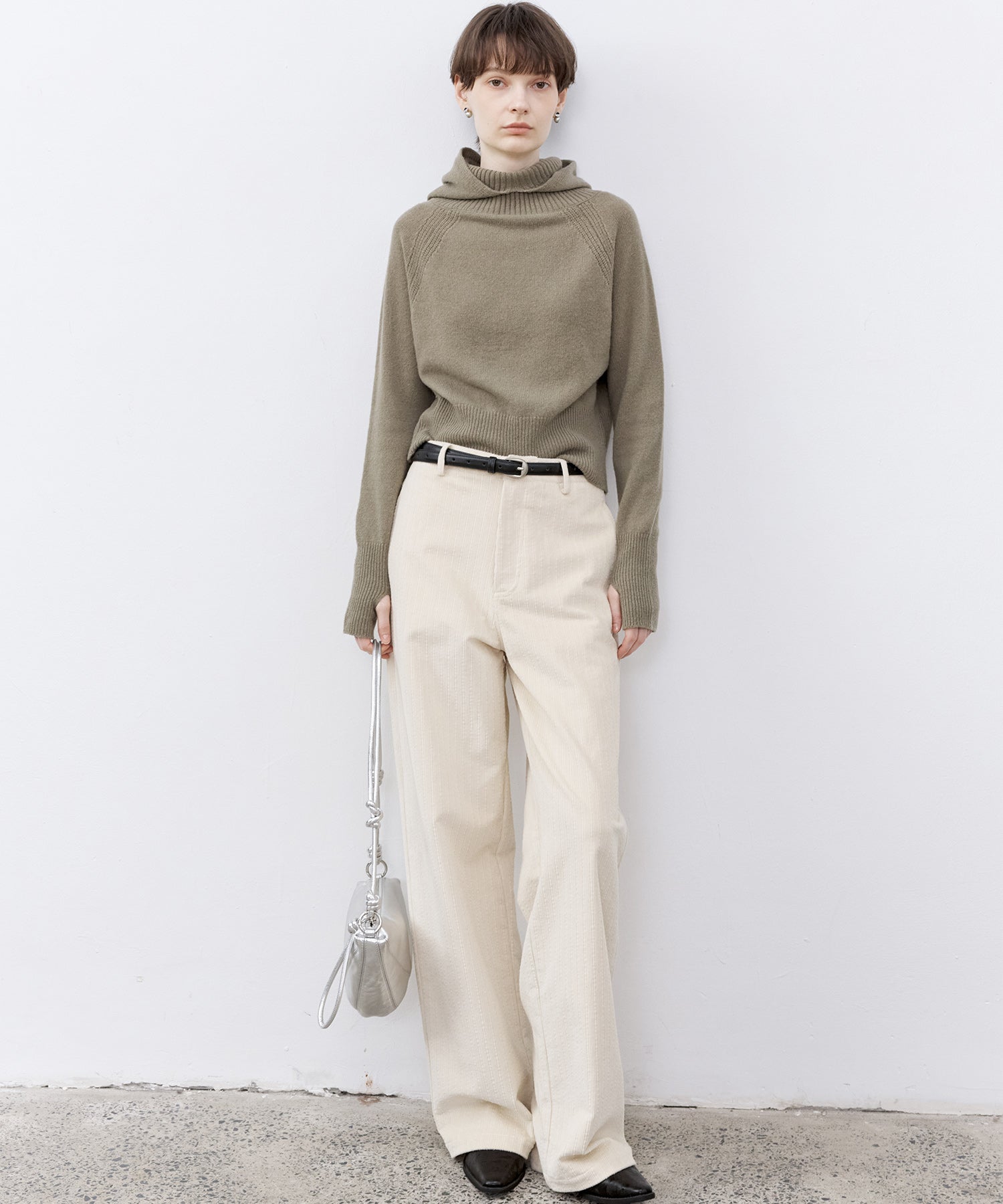 Multi-Stripe Straight Narrow Corduroy Pants - GREIGE / XS