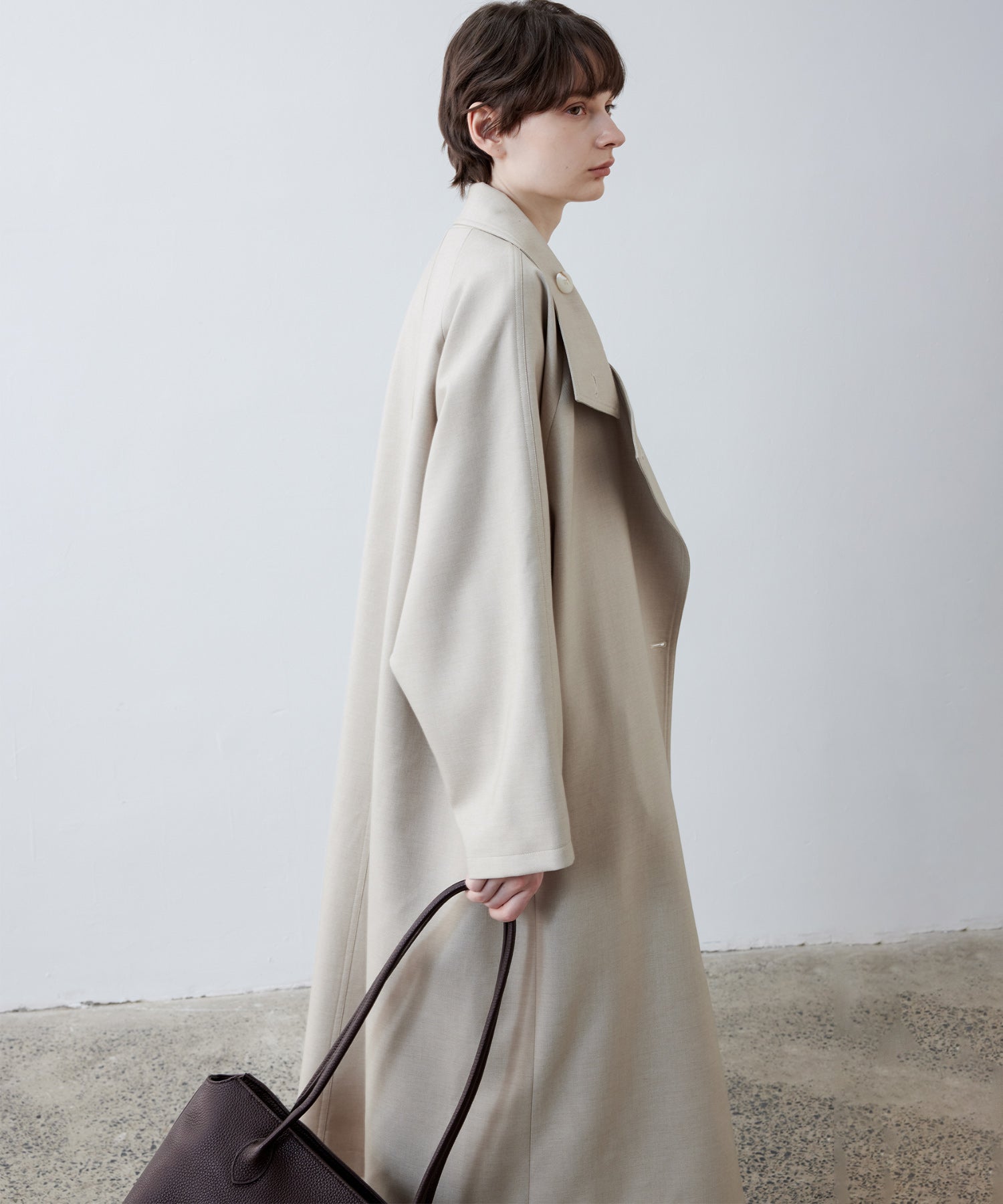 Cross-style Collar Oversized Trench Coat