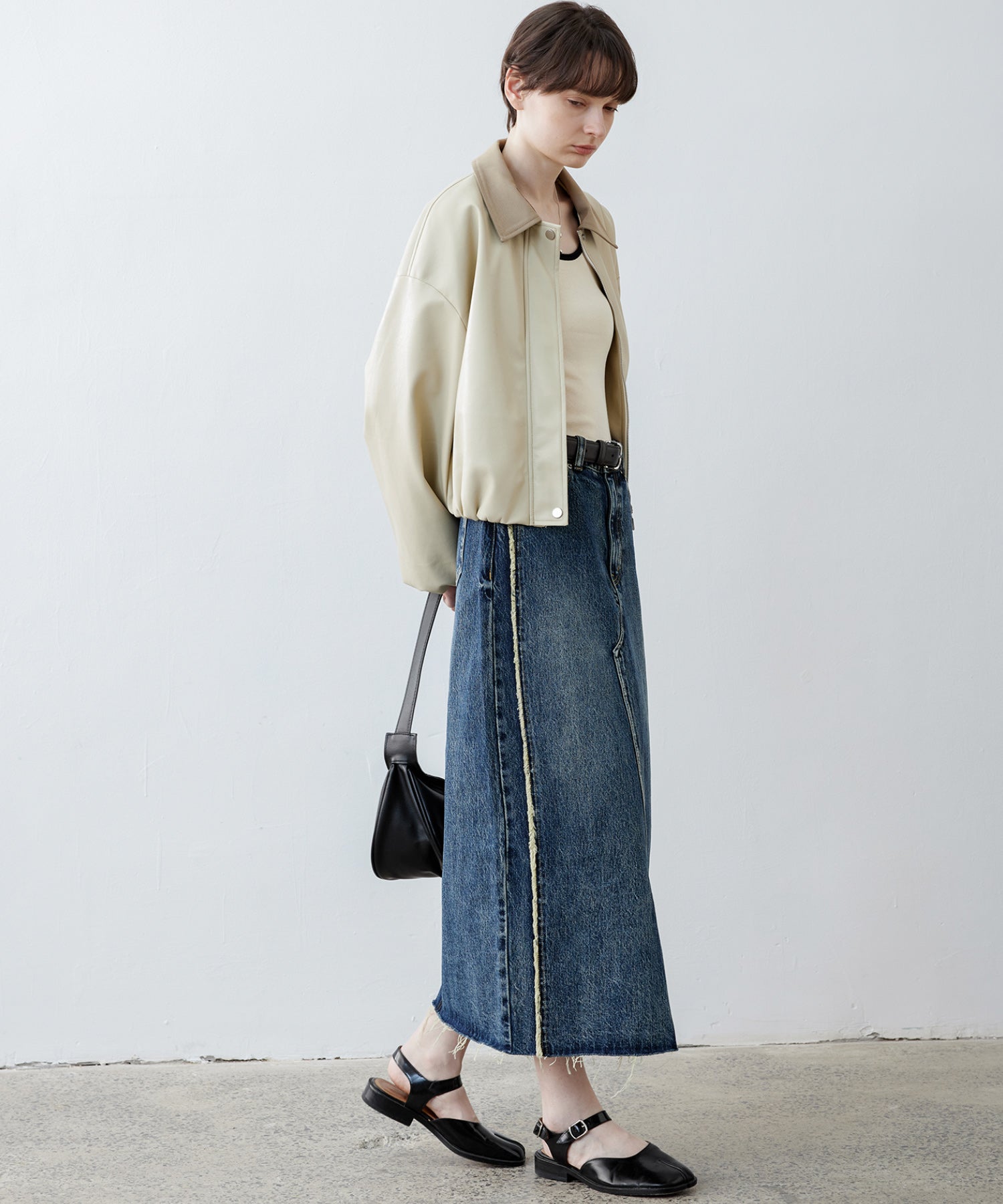 Vegan Leather Balloon Sleeve Blouson