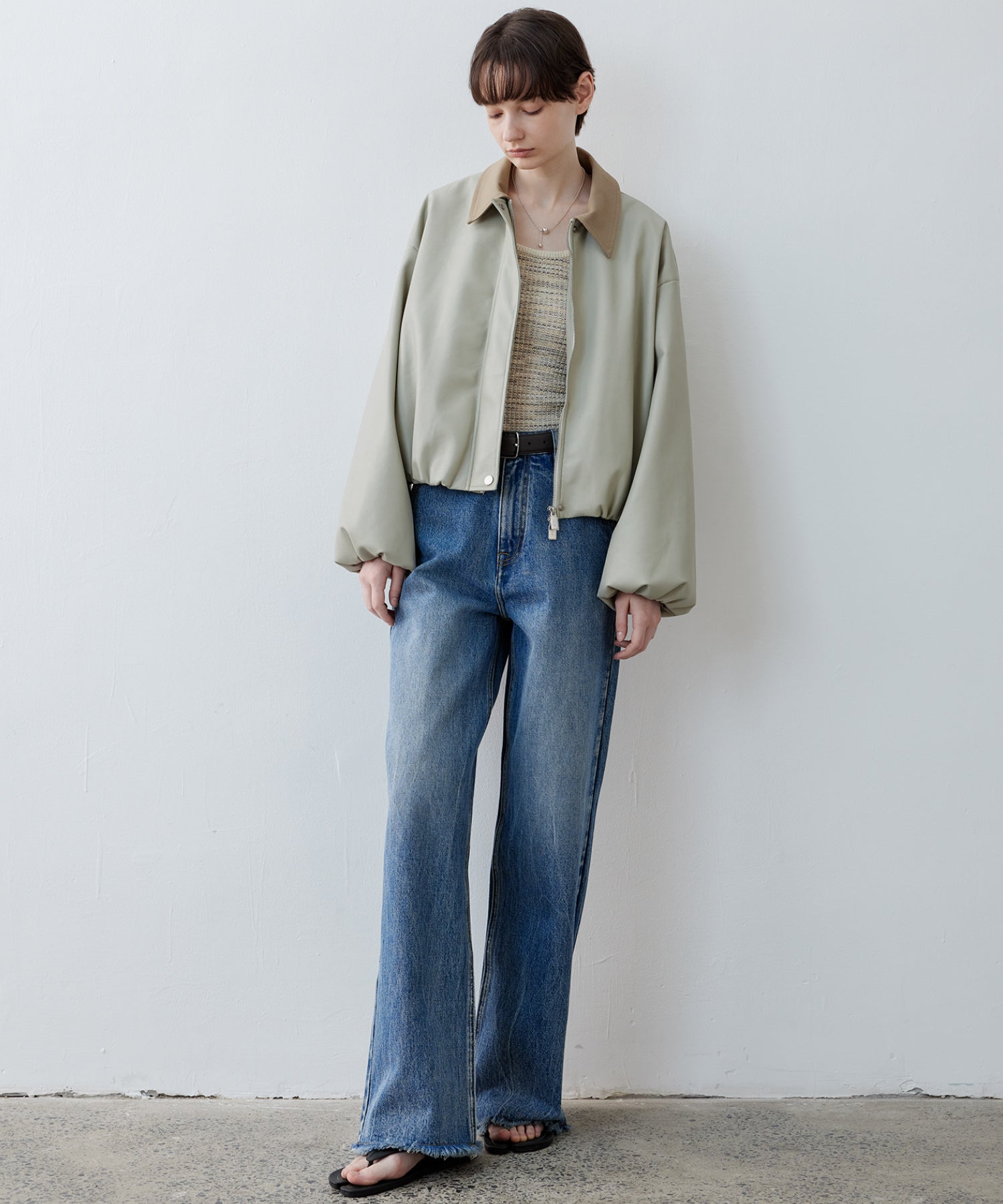 Vegan Leather Balloon Sleeve Blouson
