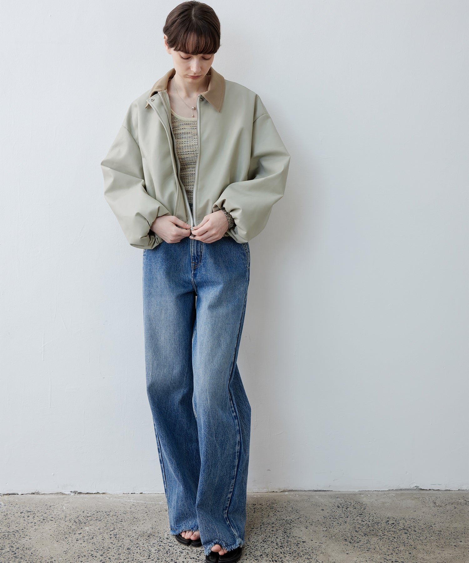 Vegan Leather Balloon Sleeve Blouson