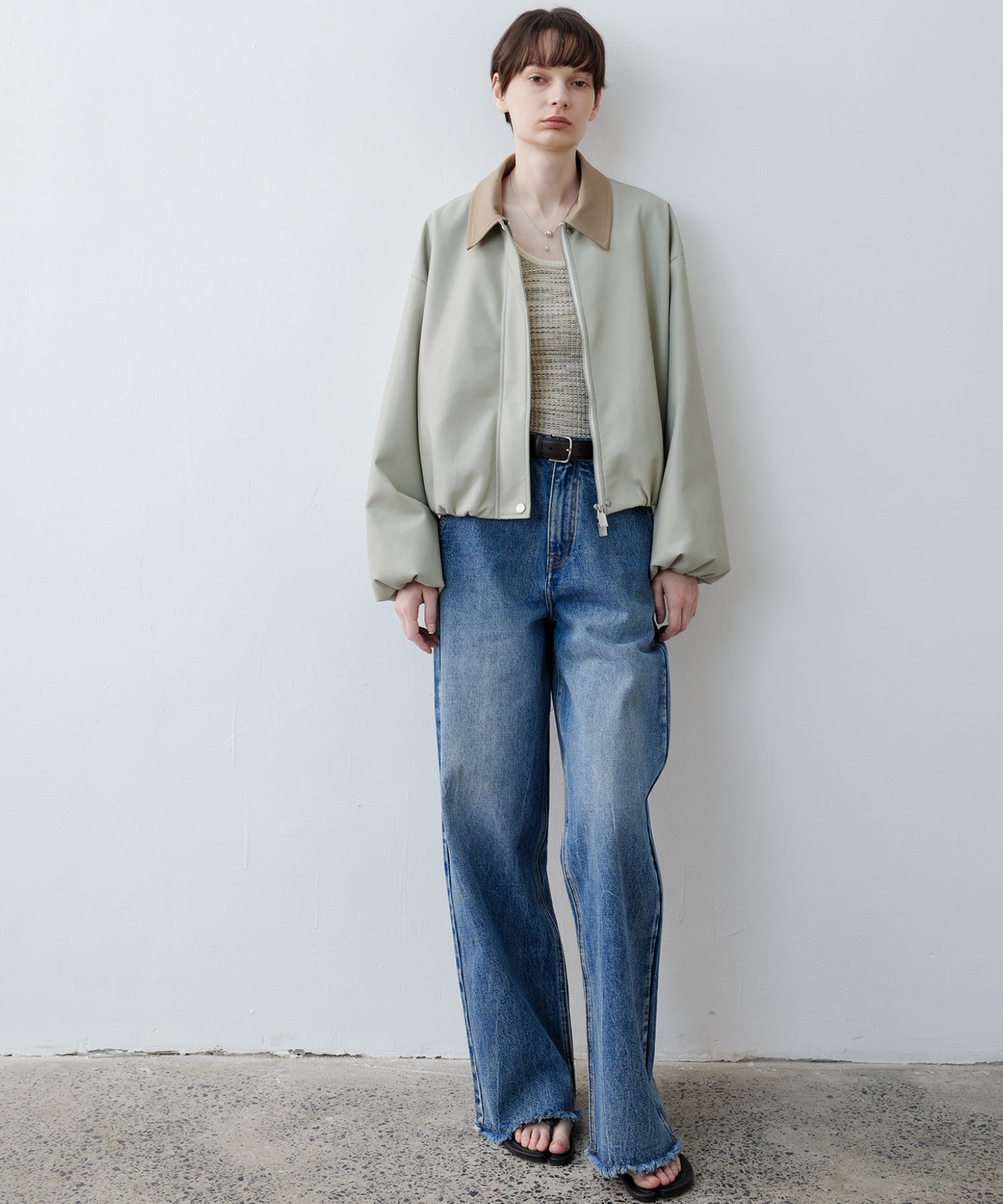 Vegan Leather Balloon Sleeve Blouson