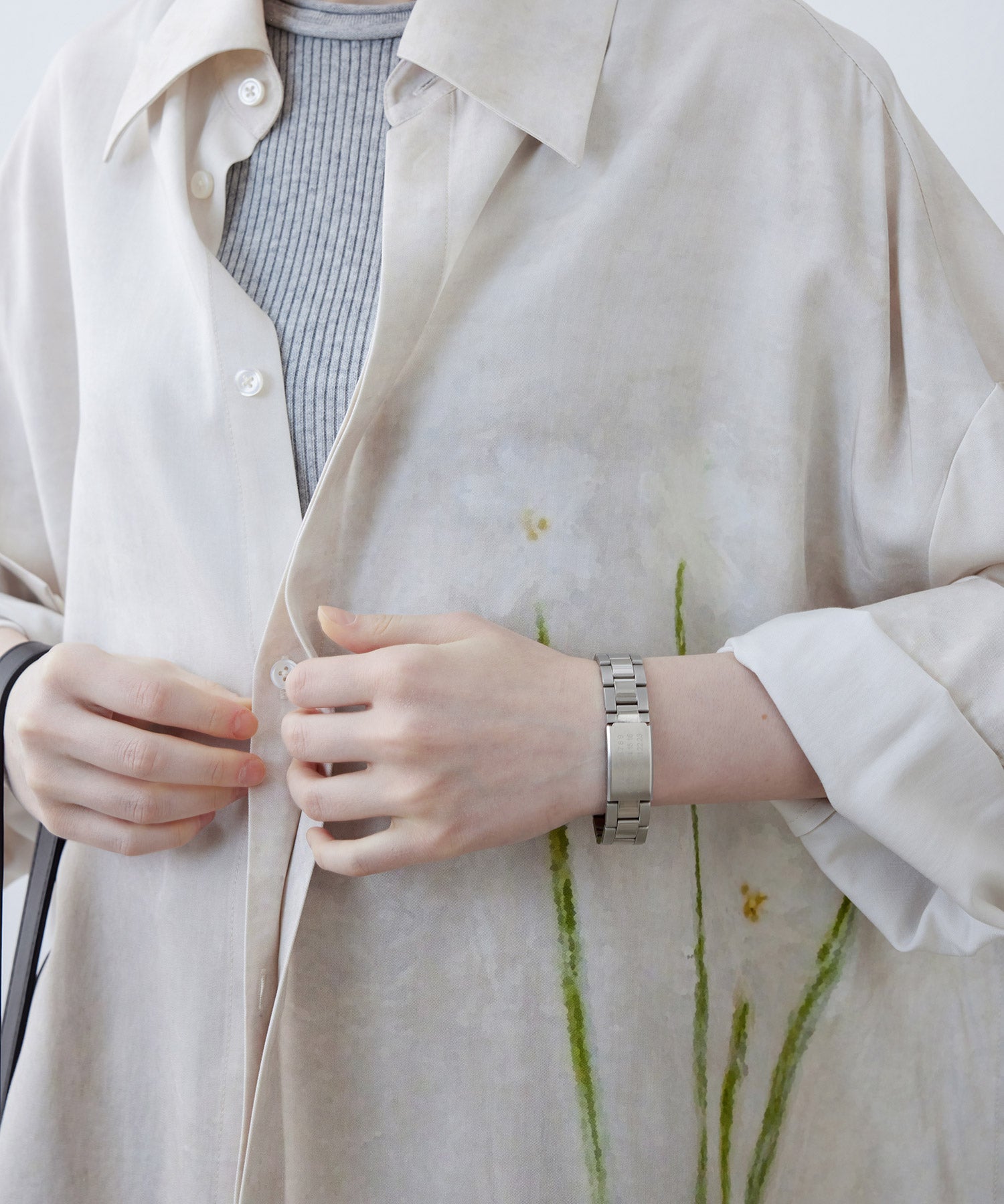 Art Print Oversized Shirt with Dropped Shoulders