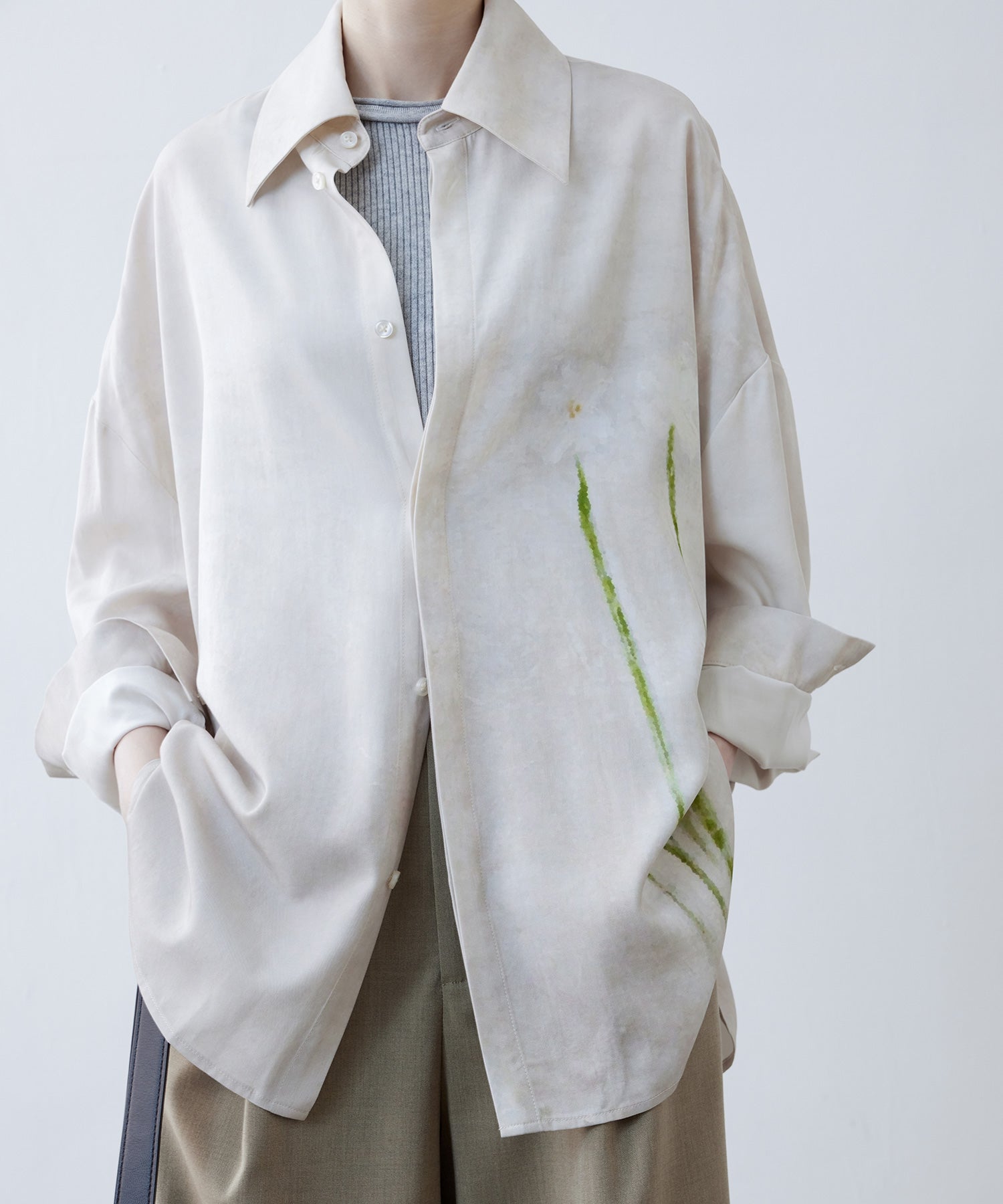 Art Print Oversized Shirt with Dropped Shoulders