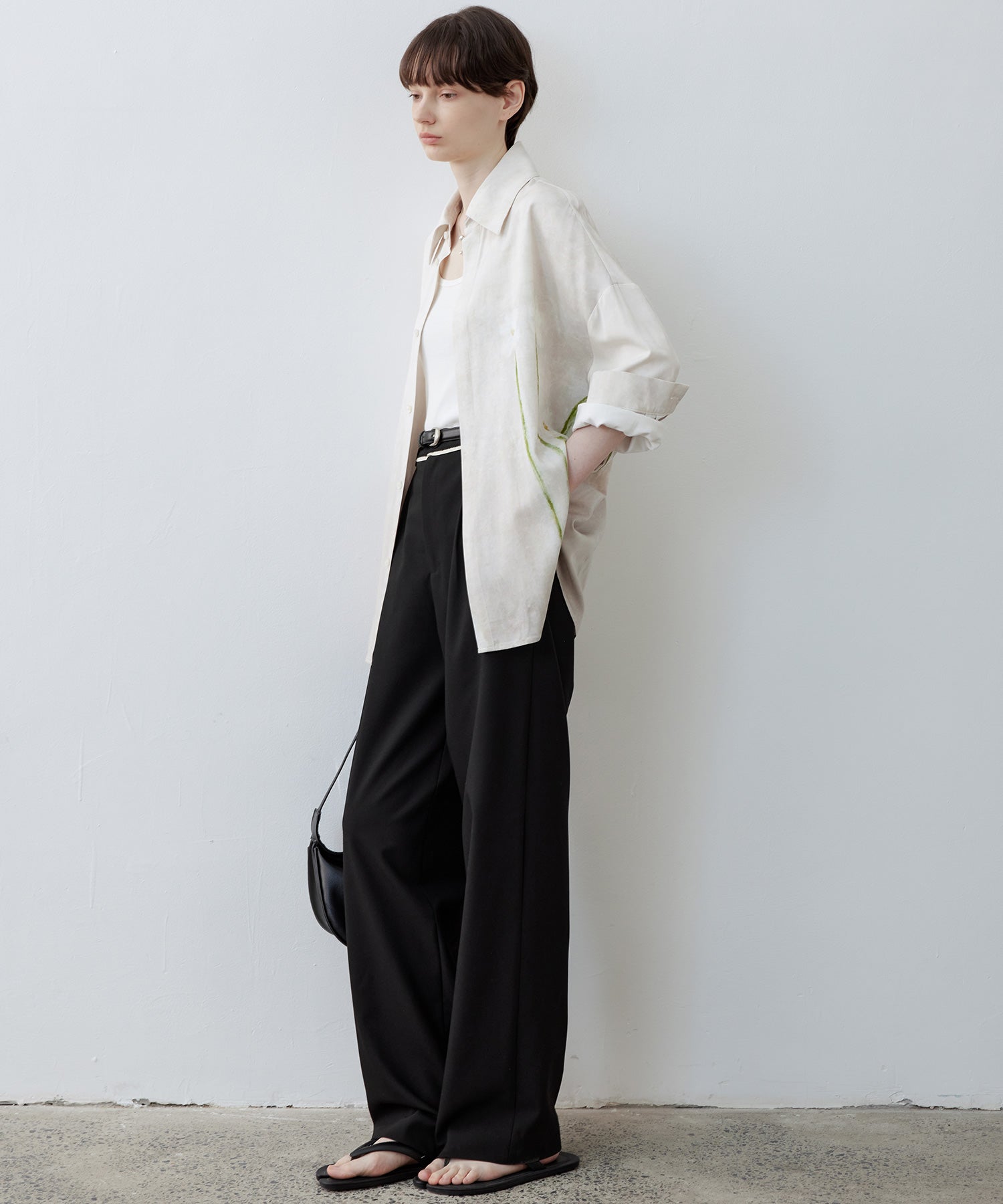 Art Print Oversized Shirt with Dropped Shoulders