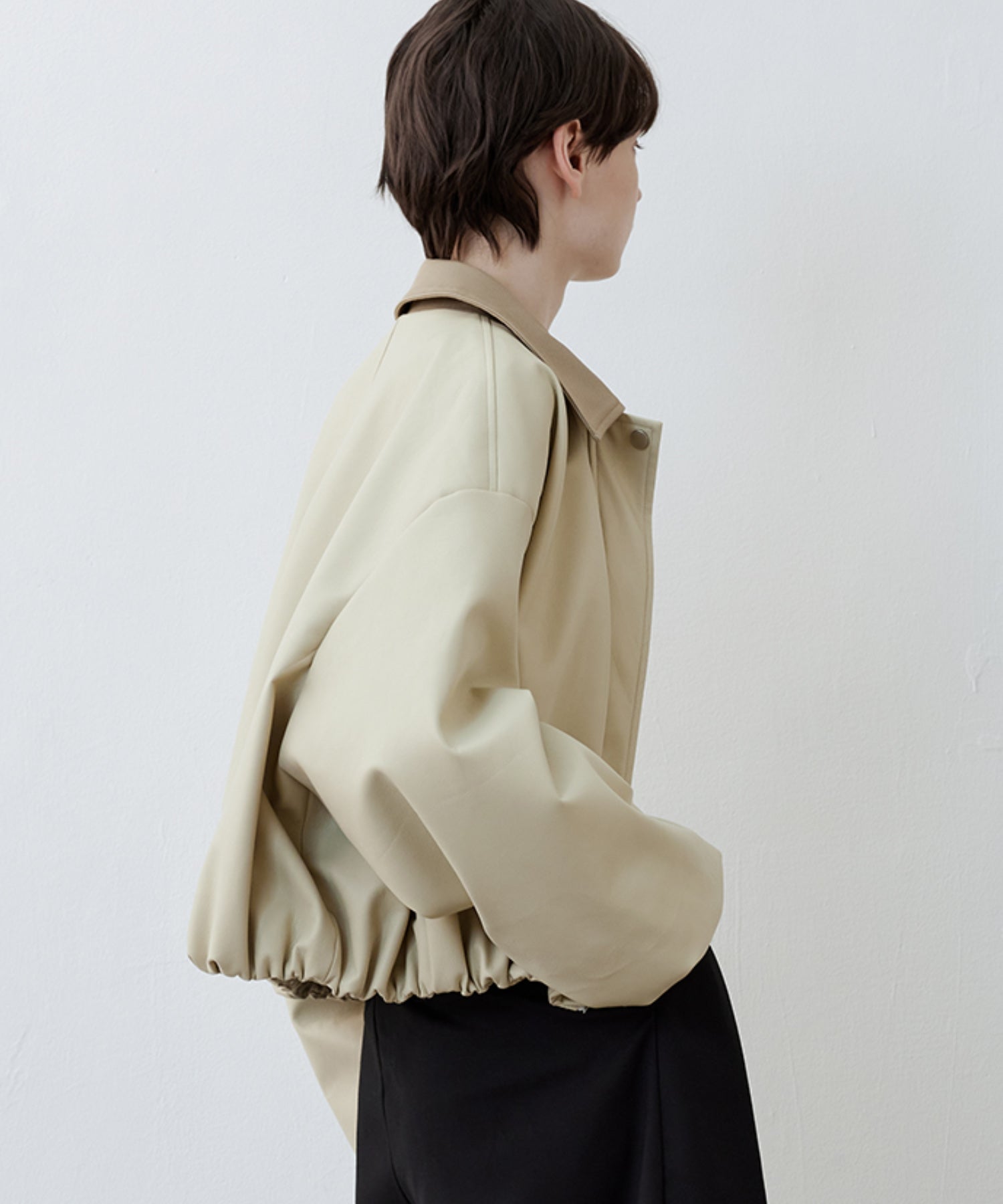 Vegan Leather Balloon Sleeve Blouson