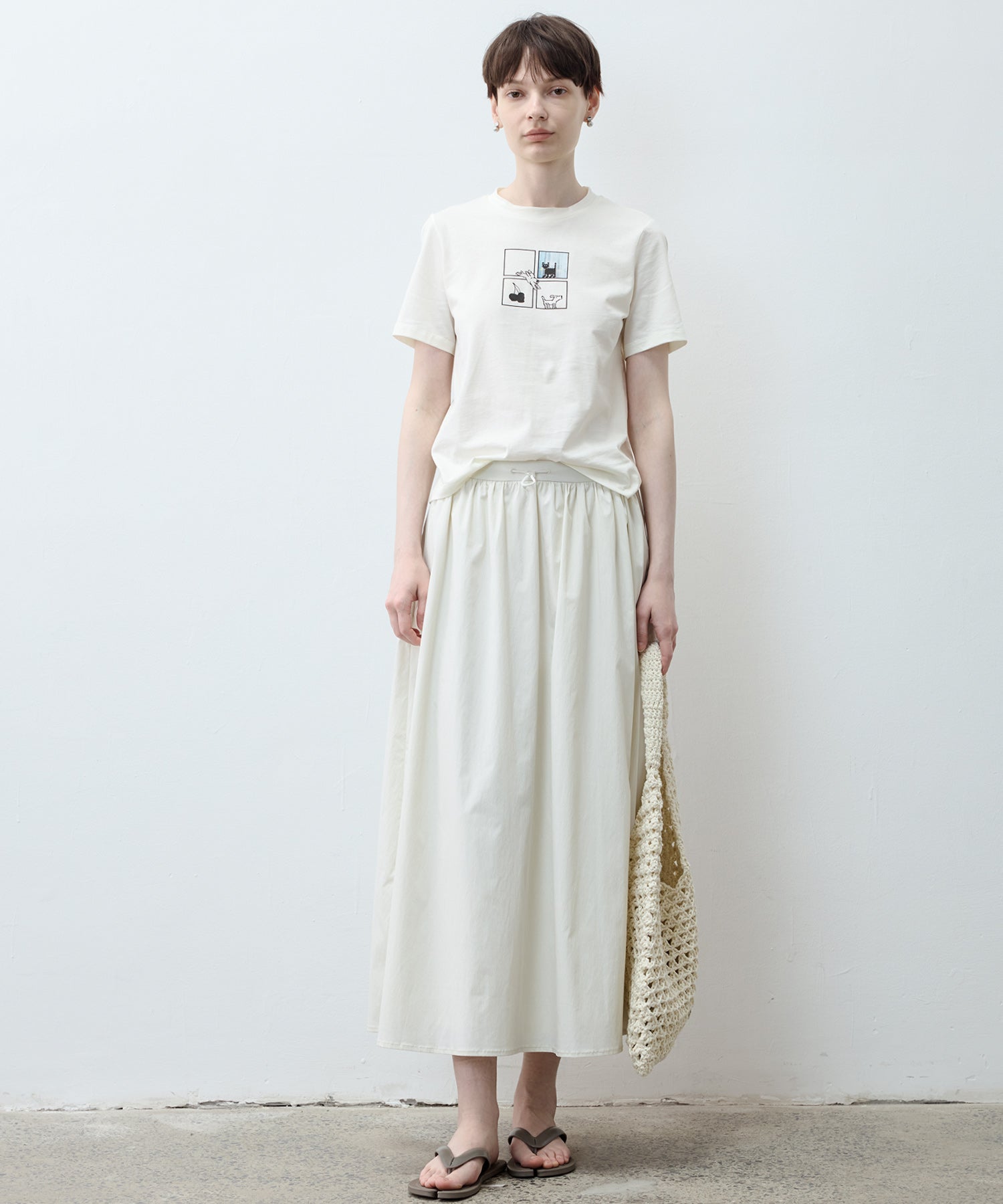 UV-Protection Basic Gathered Skirt