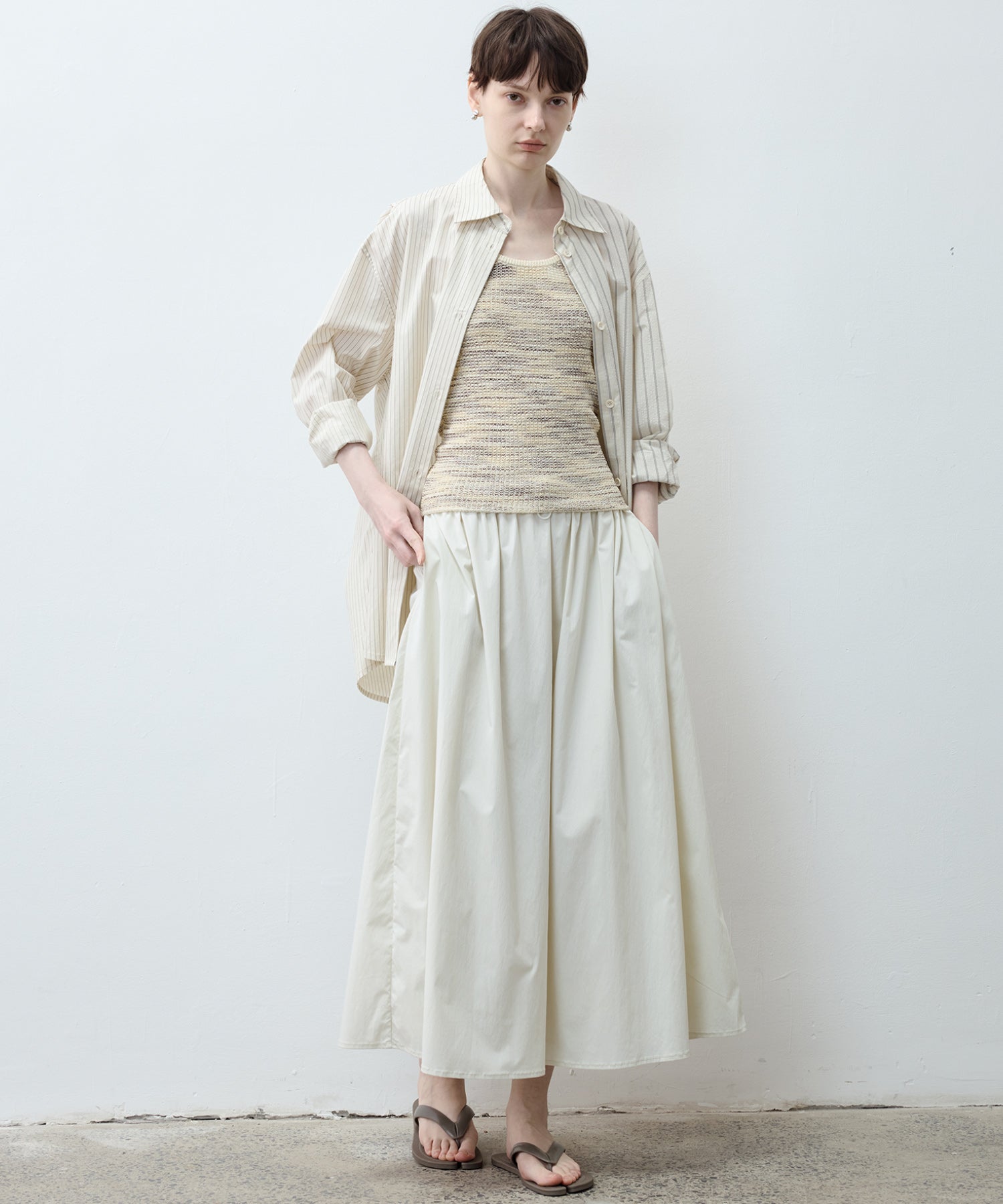 UV-Protection Basic Gathered Skirt