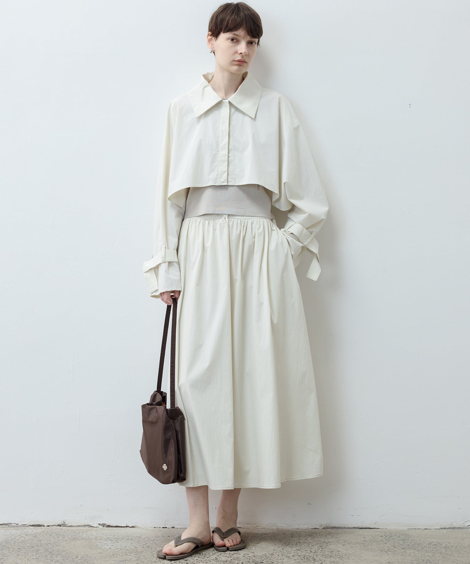 UV-Protection Basic Gathered Skirt