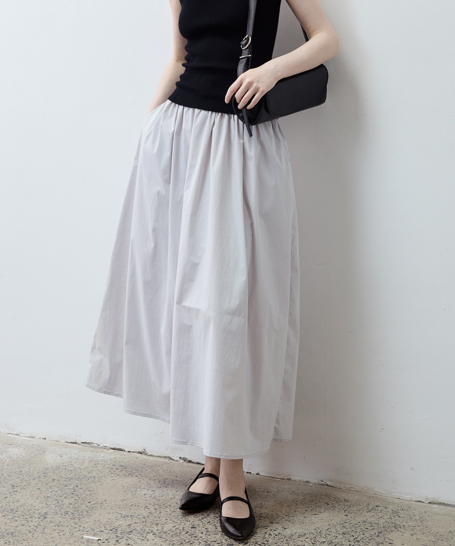 UV-Protection Basic Gathered Skirt