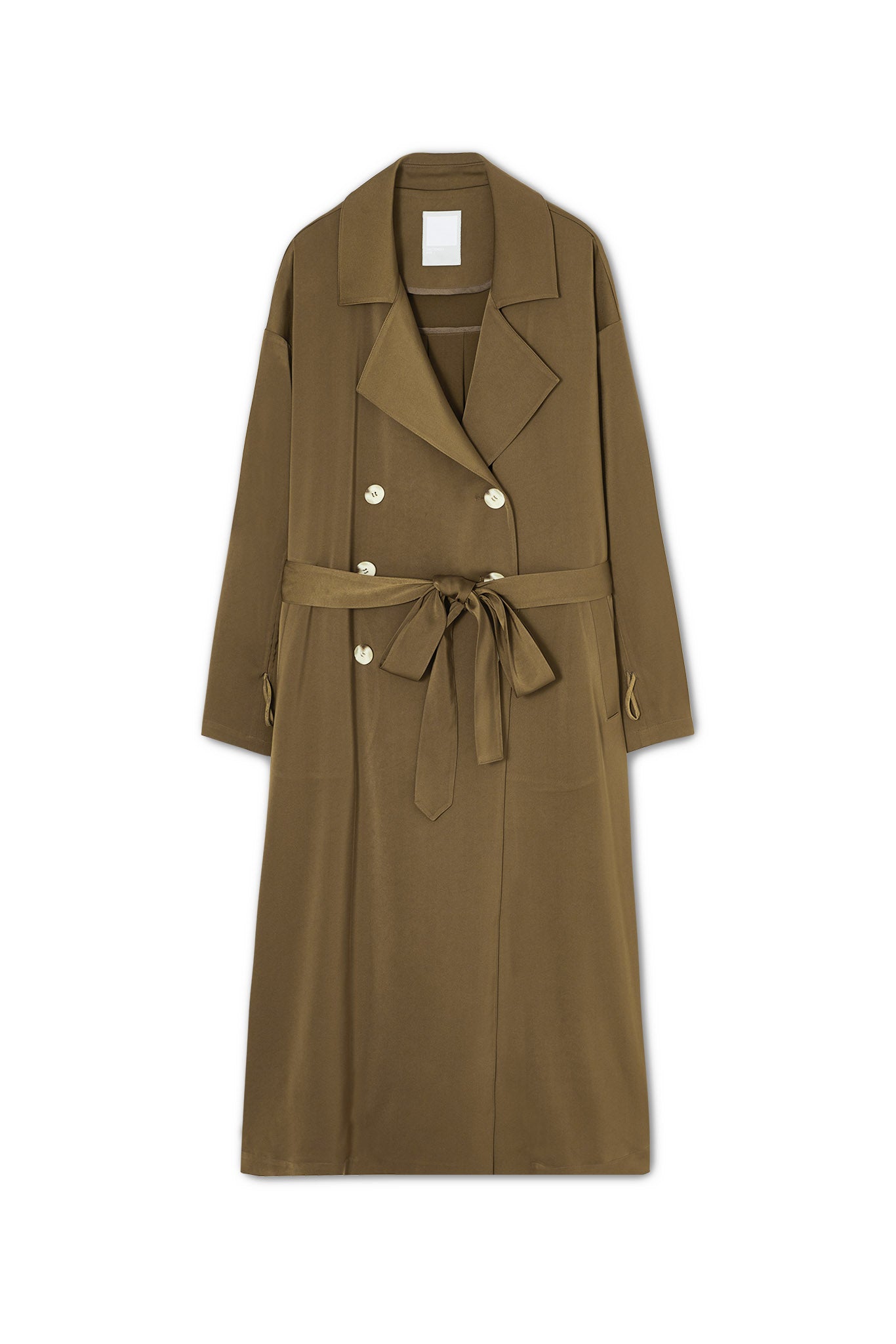 sleeve gathered narrow trench coat 