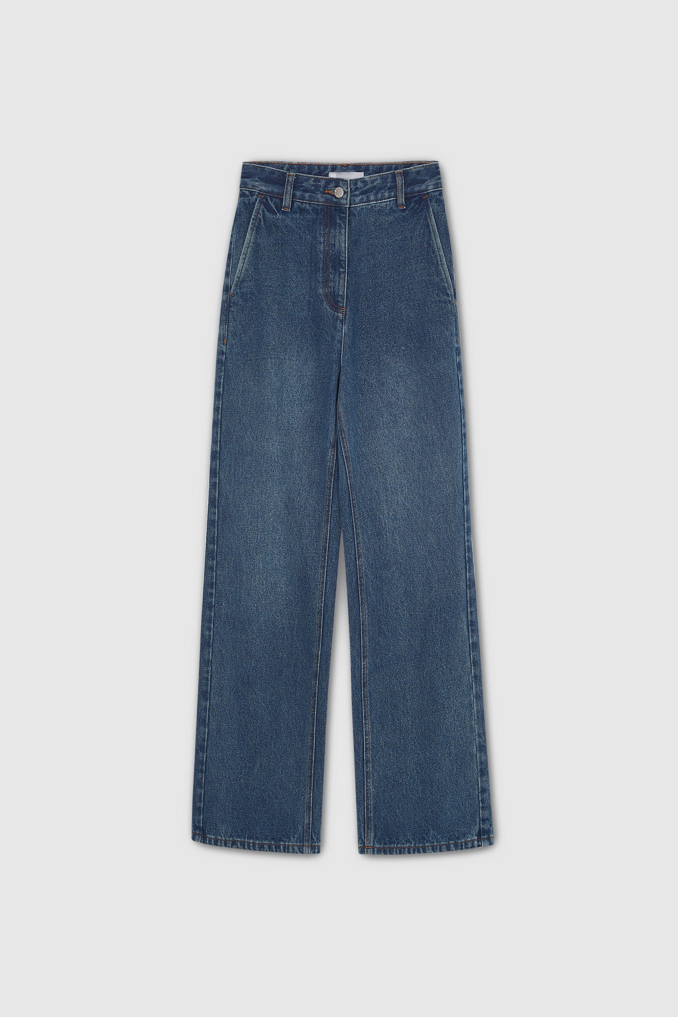 narrow wide straight denim pants