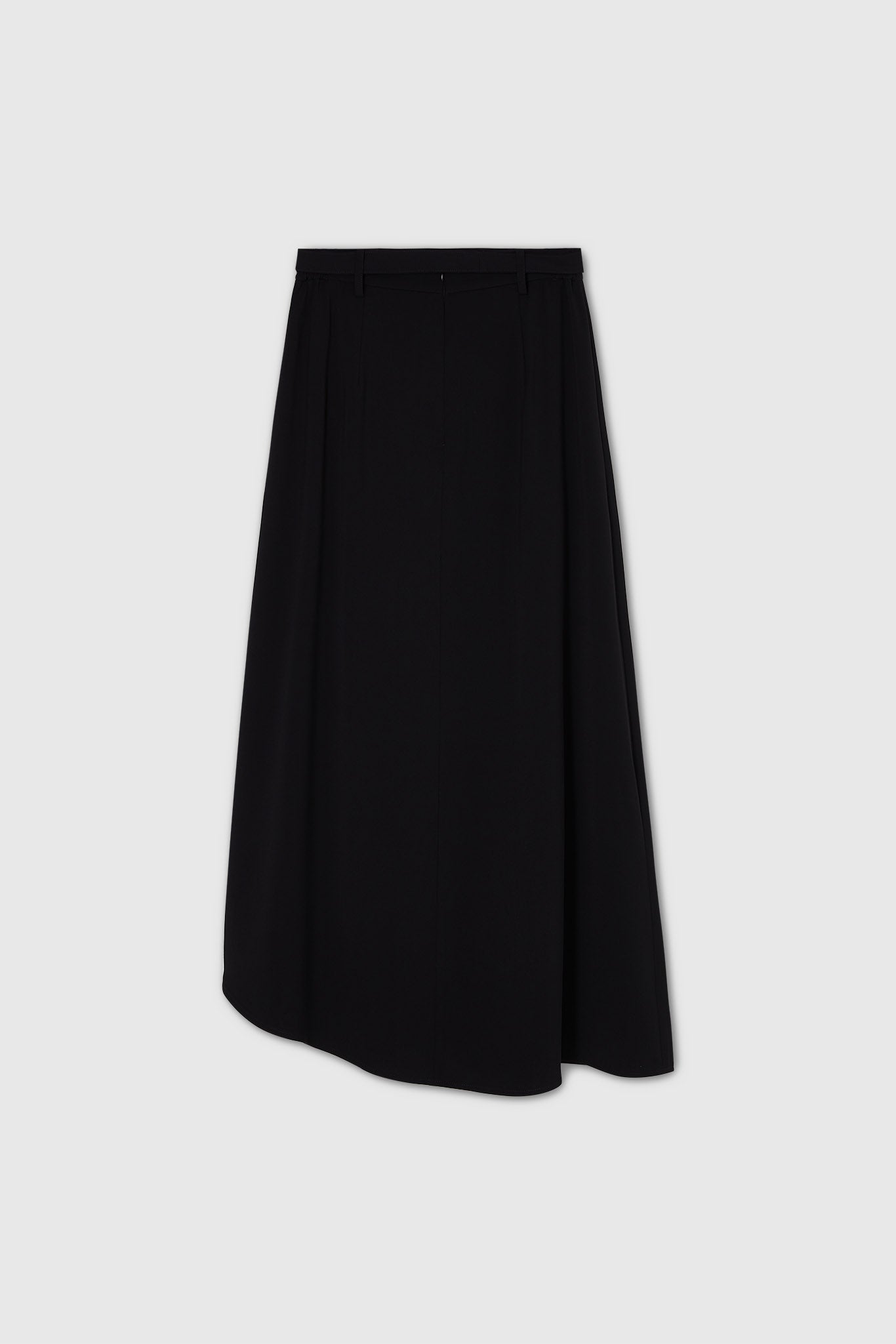 Asymmetric tight skirt with waist belt 