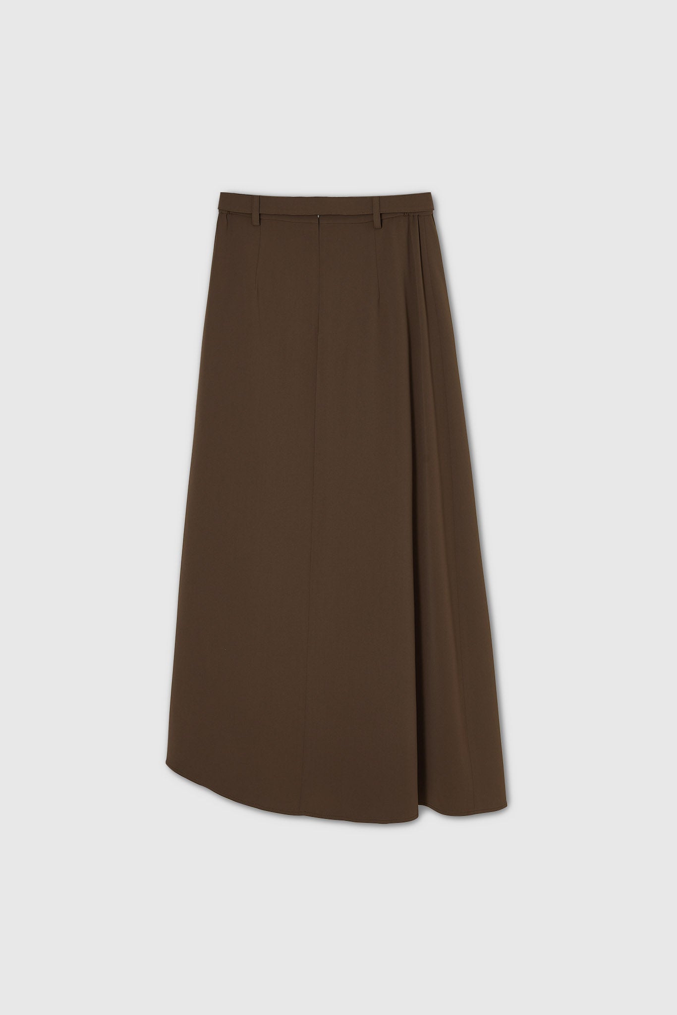 Asymmetric tight skirt with waist belt 