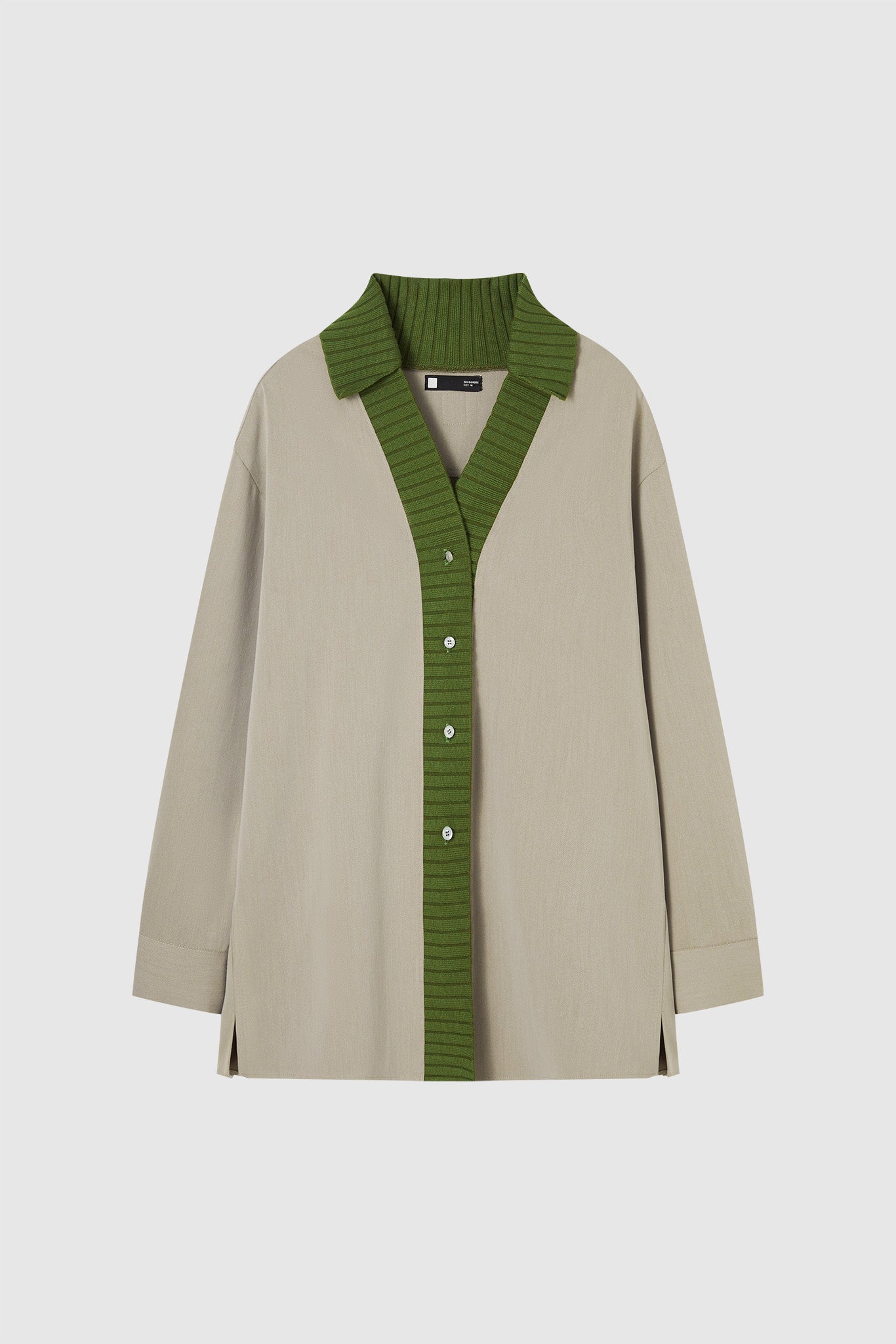 knit ribbed docking overshirt 