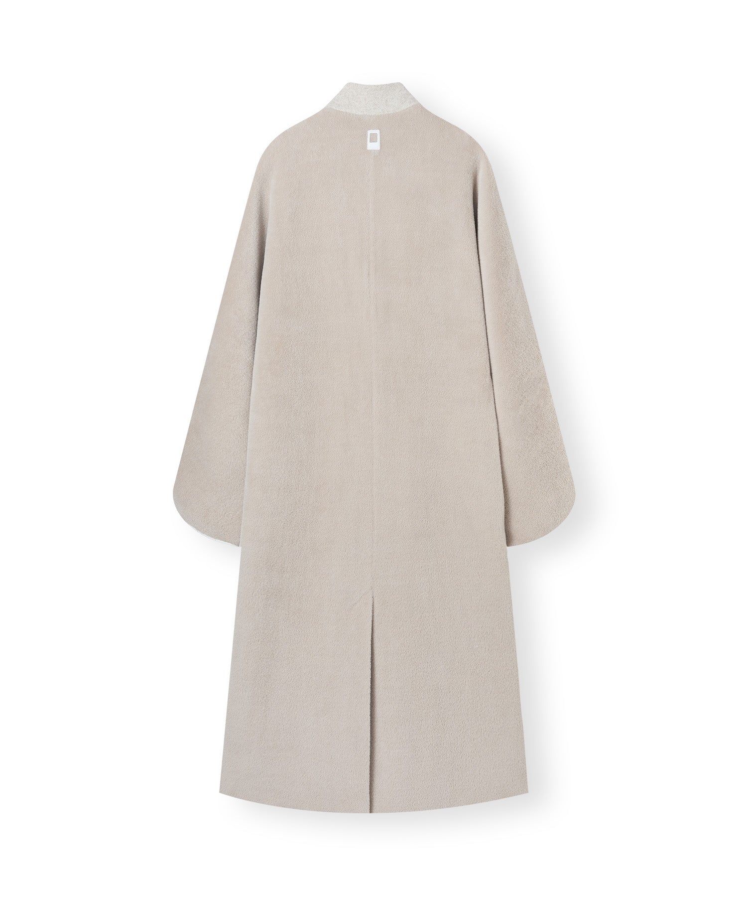 Round sleeve color piping long coat 