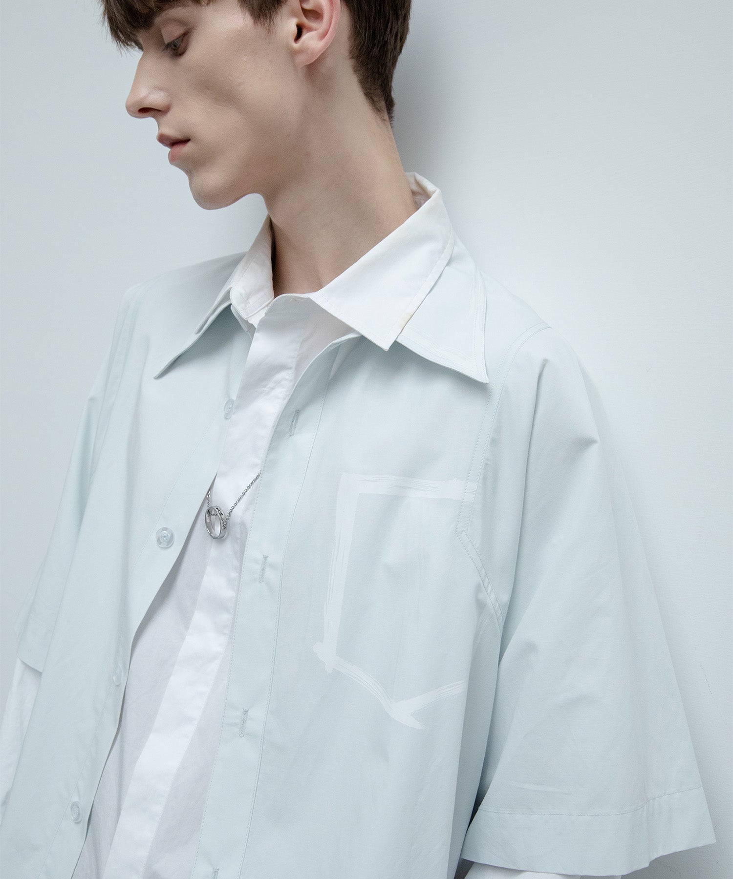 [UNISEX] Brushed paint overshirt 