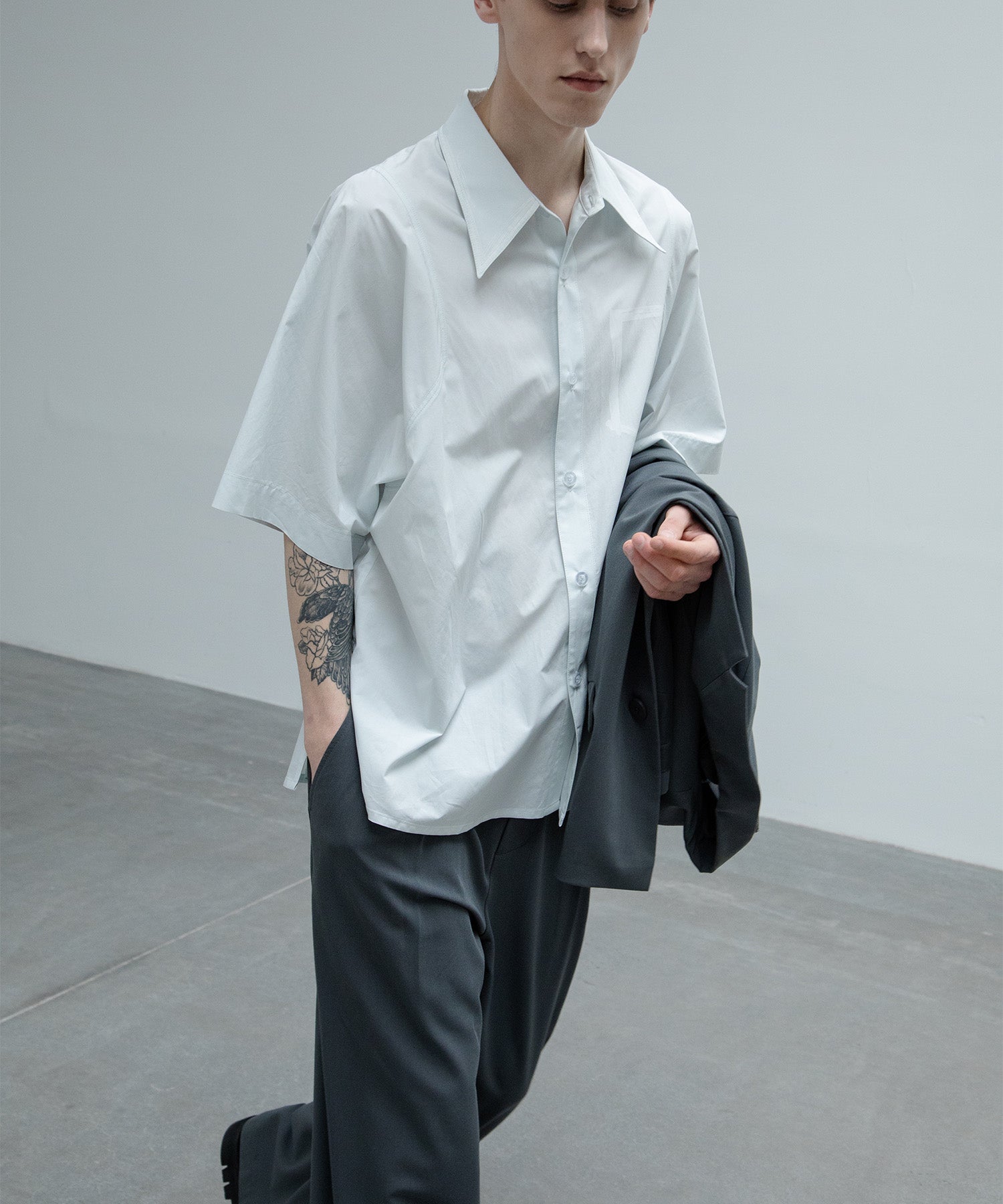 [UNISEX] Brushed paint overshirt 