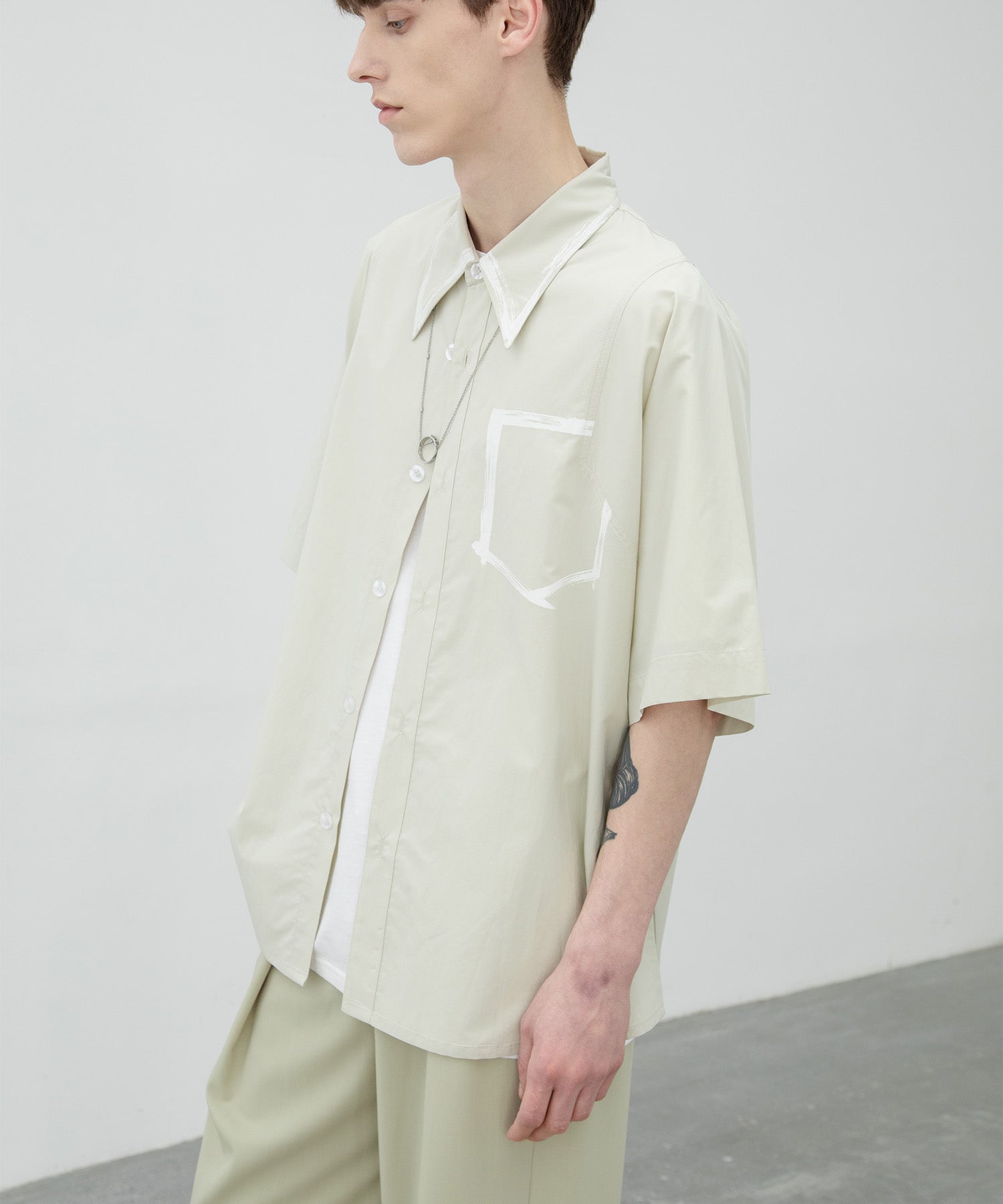 [UNISEX] Brushed paint overshirt 