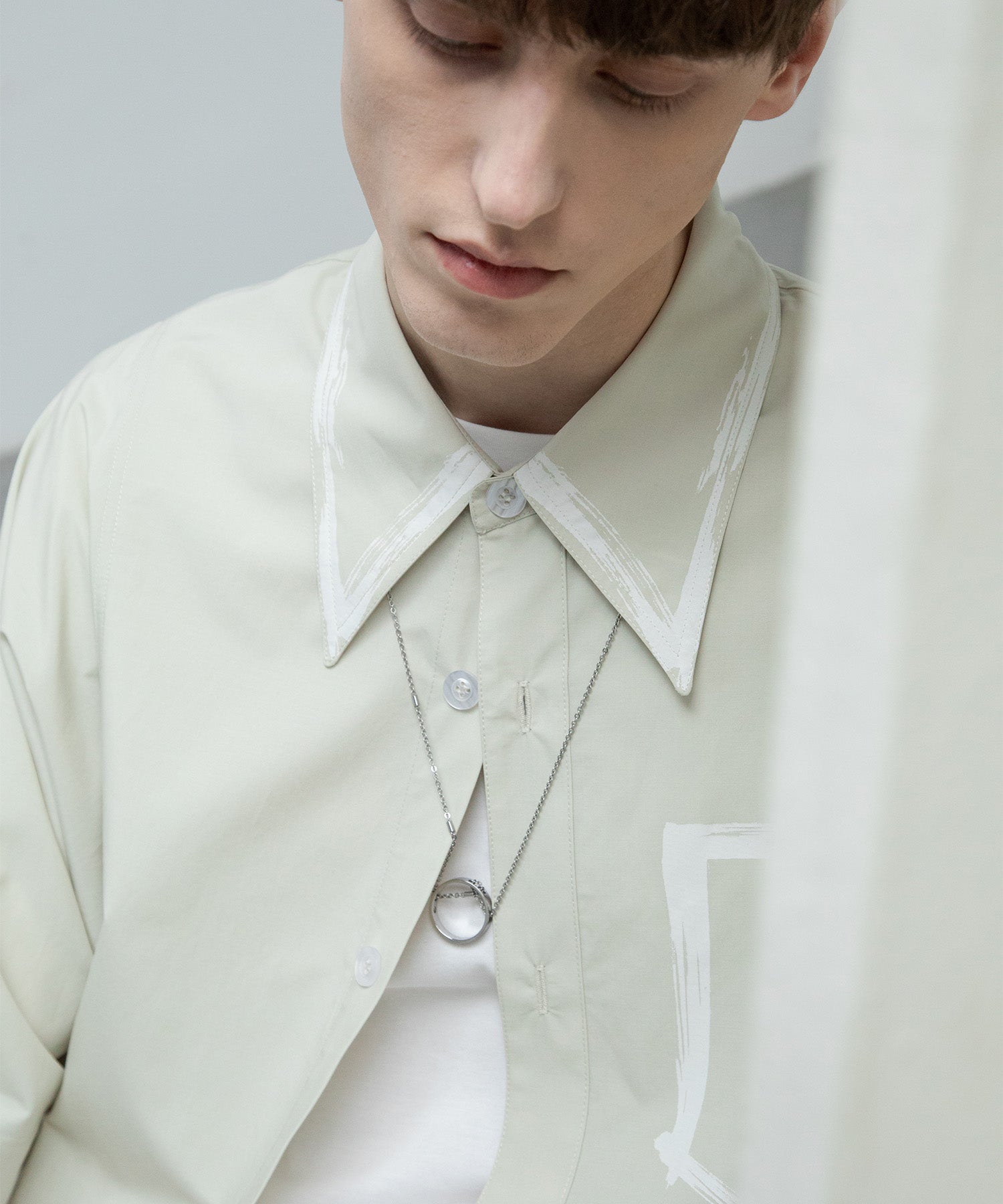 [UNISEX] Brushed paint overshirt 