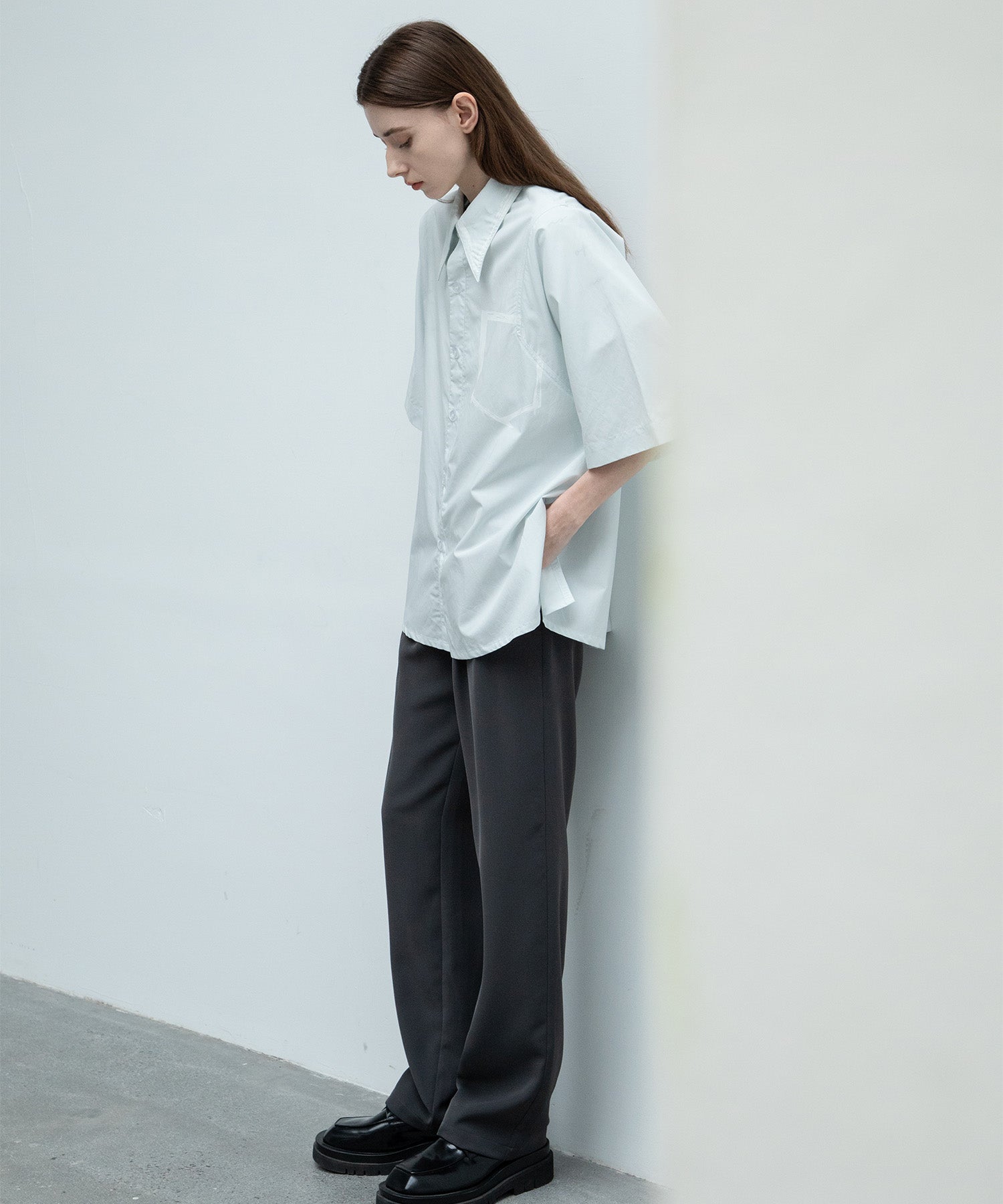 [UNISEX] Brushed paint overshirt 