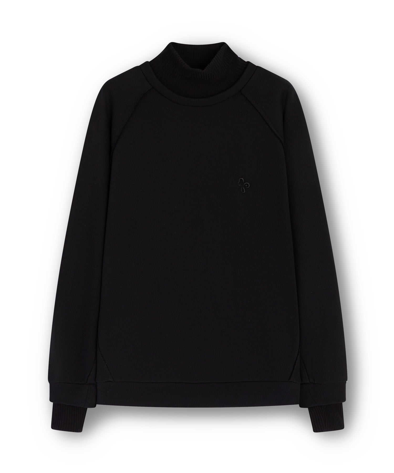 Rib knit docking high neck sweatshirt / sweatshirt 